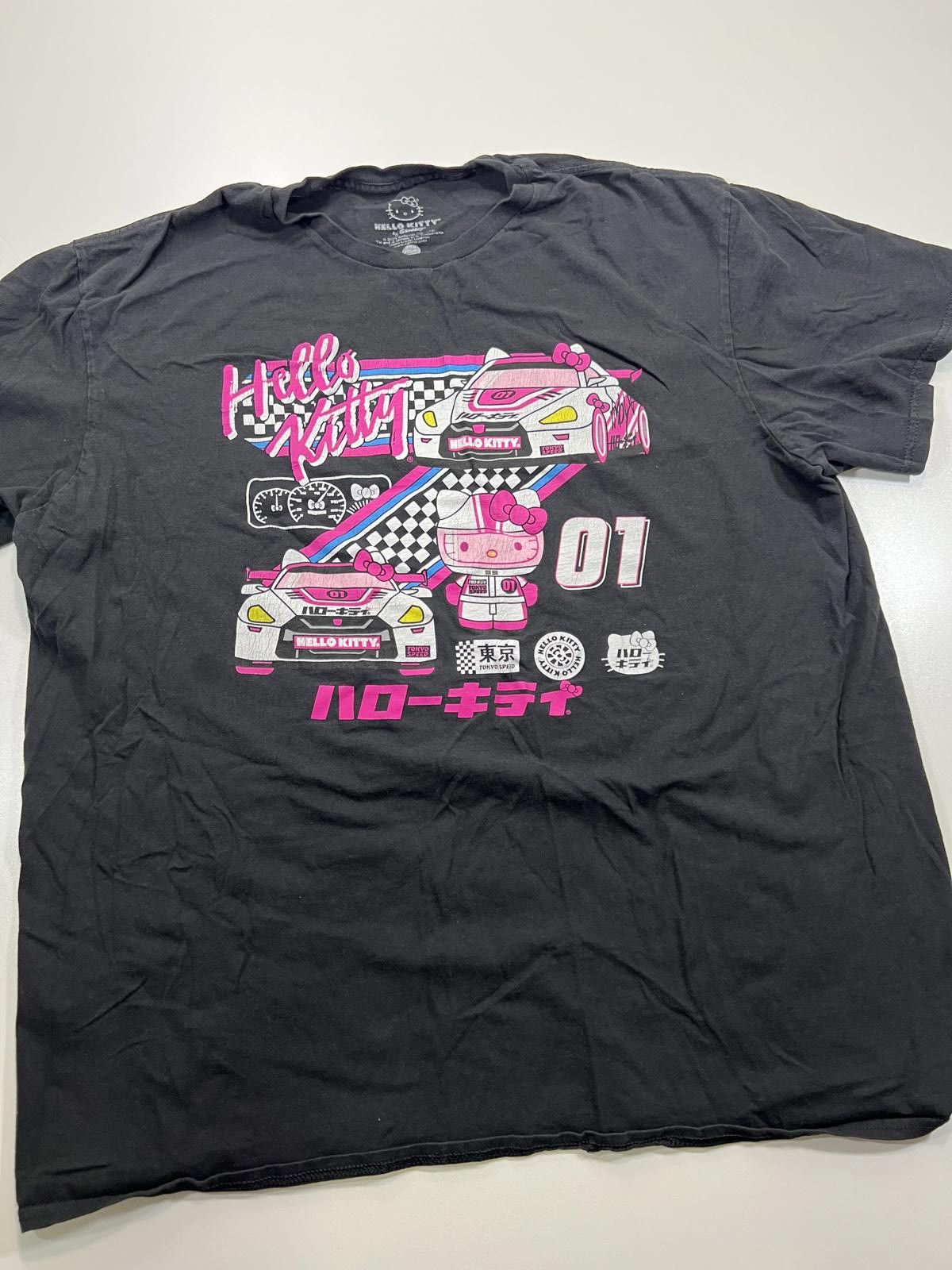 Other Hello Kitty Racing Graphic T-Shirt XL Black Cotton Size ONE SIZE - 1 Thumbnail