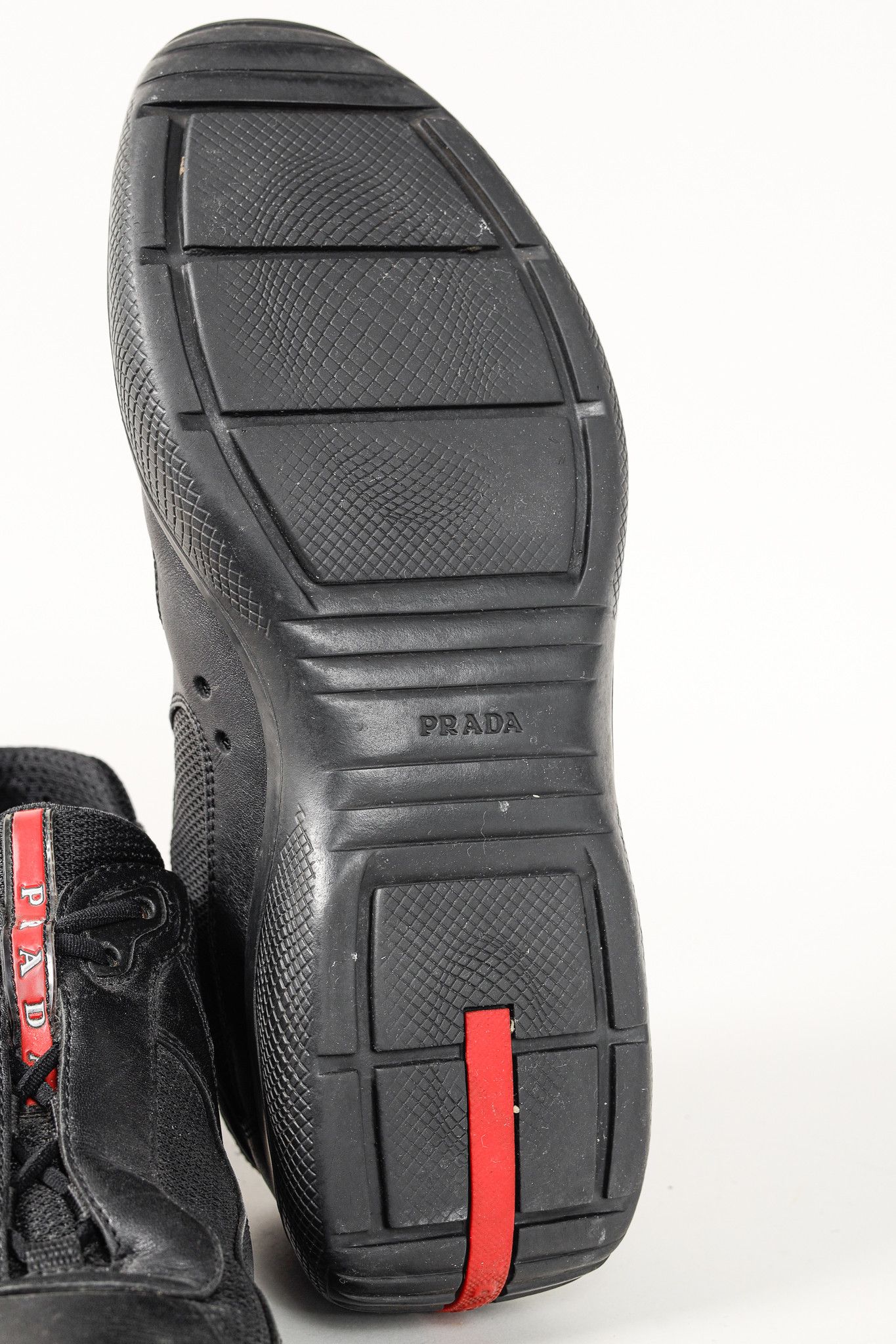 Prada Prada Red Label Black Leather & Mesh Y2K Trainers Size US 9 / EU 42 - 5 Thumbnail