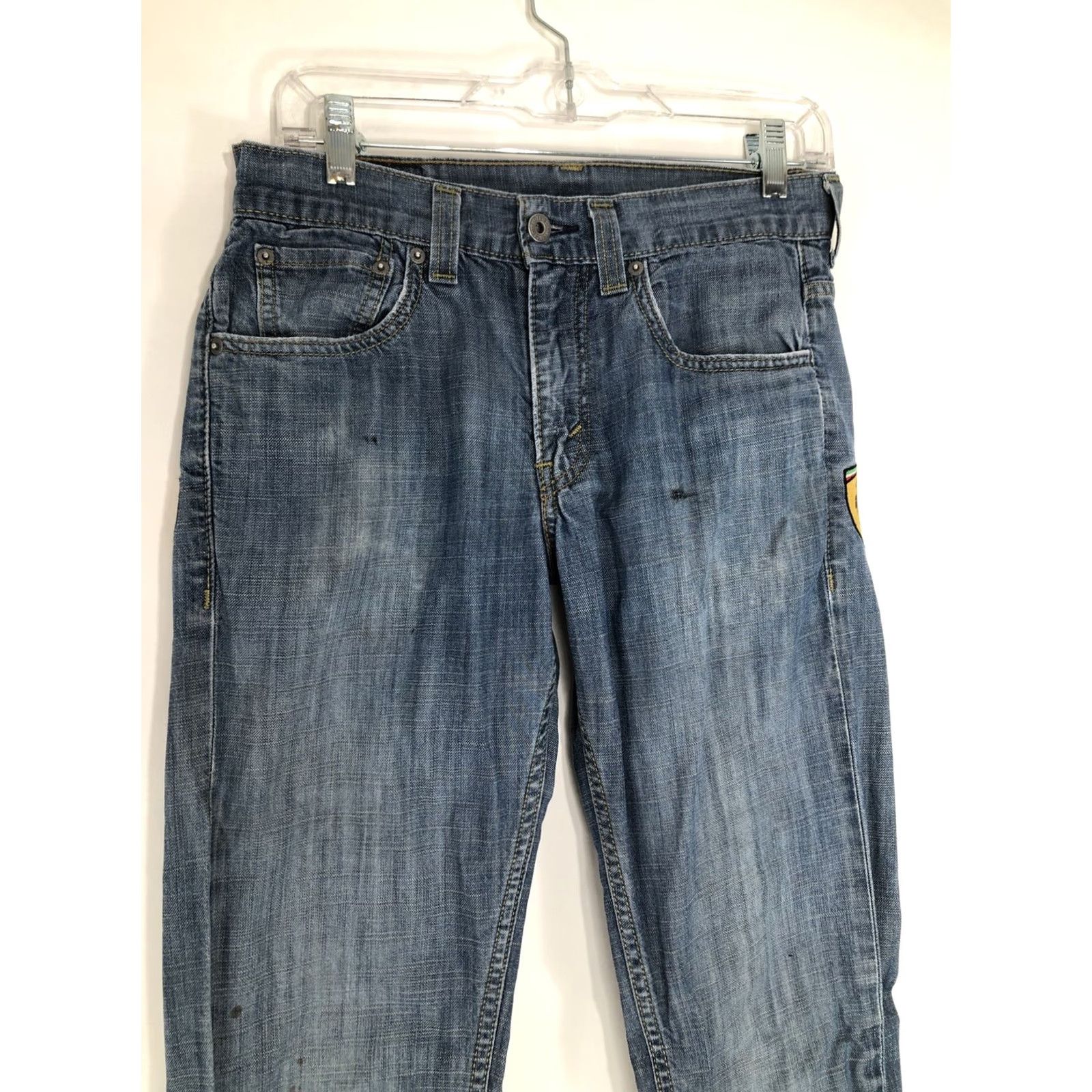 Levi's FERRARI SCUDERIA Levi's 511 Jeans Skinny Distressed 29x33 Mens Blue Jeans Size US 29 - 5 Thumbnail