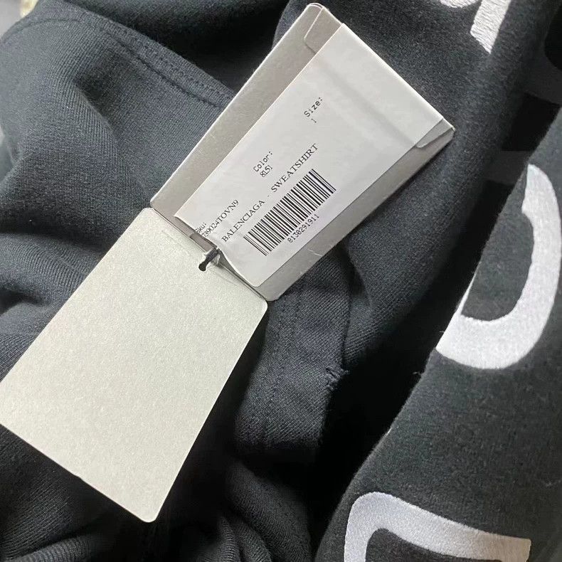 Balenciaga Balenciaga Black printed logo hoodie Size US S / EU 44-46 / 1 - 7 Thumbnail