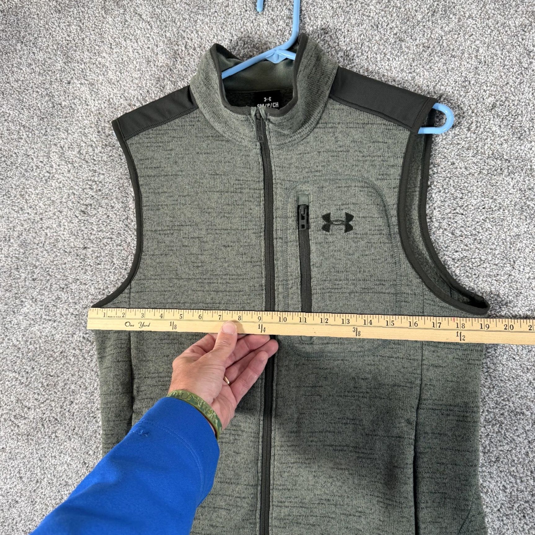 Under Armour Under Armour Vest Mens Small Green Heather Full Zip Sweater Fleece Chest Pocket Size US S / EU 44-46 / 1 - 3 Thumbnail