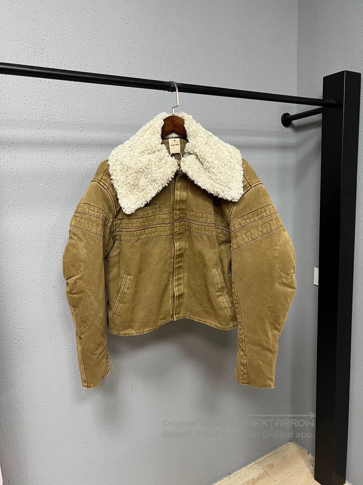 Greg Ross khaki shearling collar jacket. Size S / US 4 / IT 40 - 1 Thumbnail