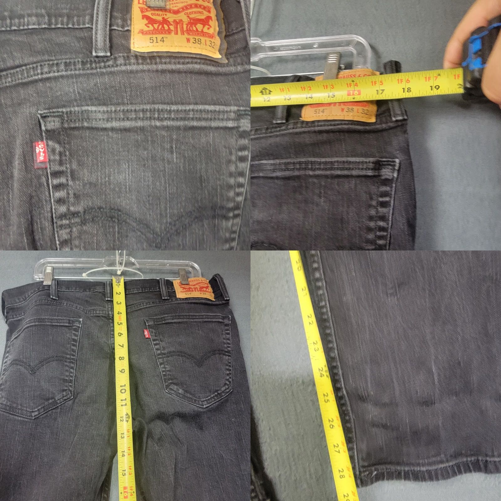 Levi's Levi's 514 Jeans Slim Straight Stretch Black 38x32 Denim Cotton Spandex Mens 514 Slim Straight Jeans Men 38x32 Black Stretch Size US 38 / EU 54 - 8 Thumbnail