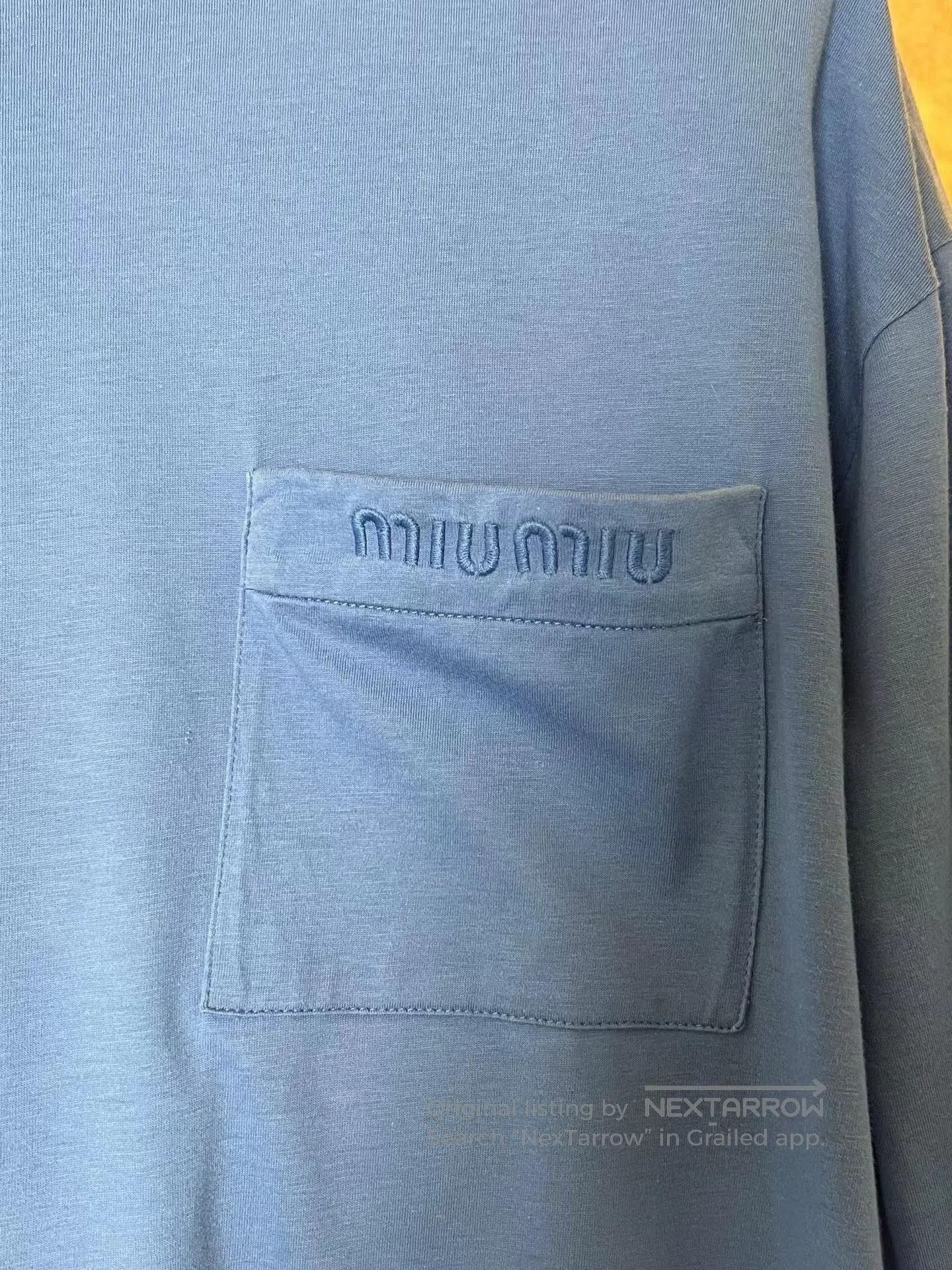 Miu Miu Miumiu Slogan Long Sleeve. Size L / US 10 / IT 46 - 3 Thumbnail