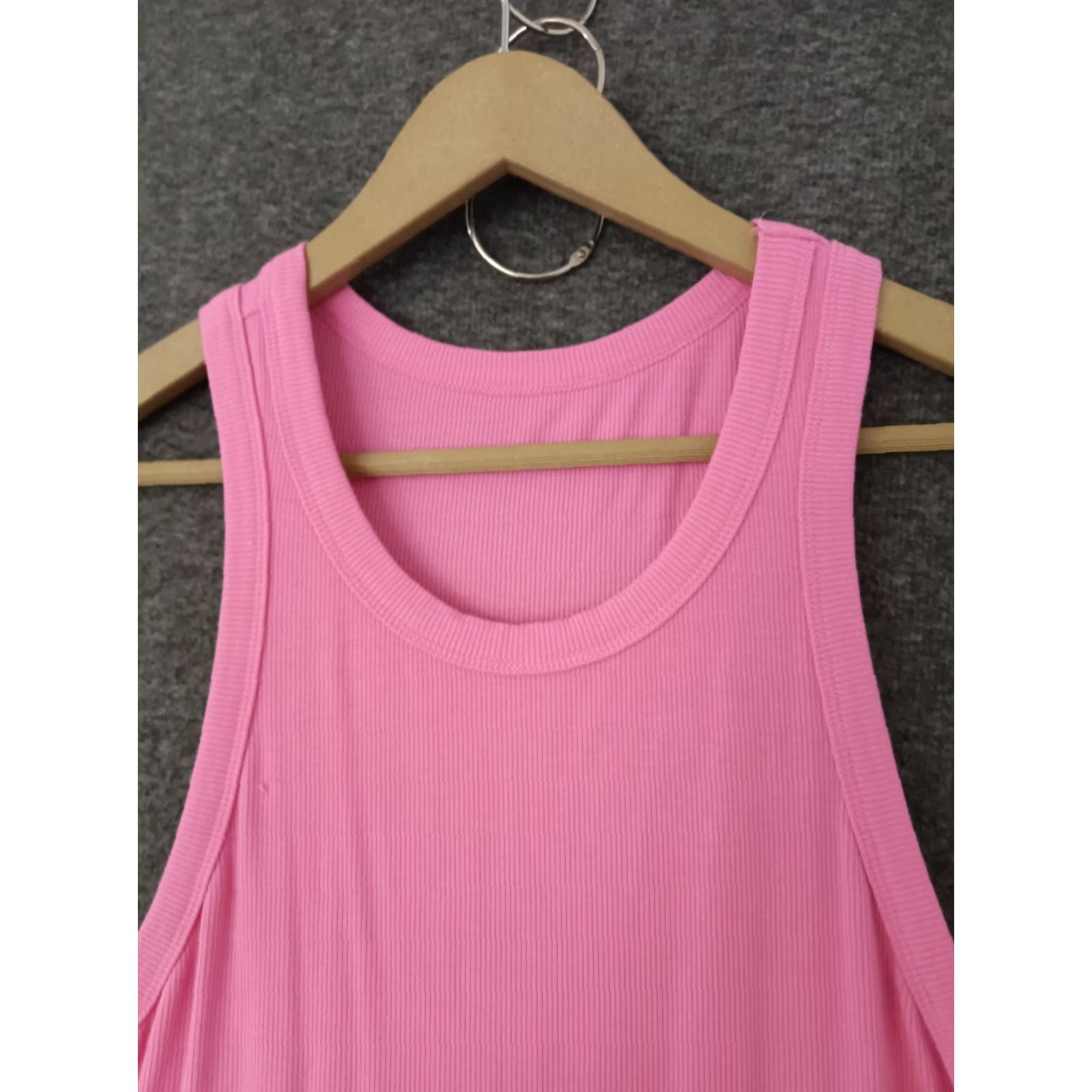 Pinko Tank Dress Ribbed Women's Sleeveless Bright Pink Midi XL Size M / US 6-8 / IT 42-44 - 3 Thumbnail