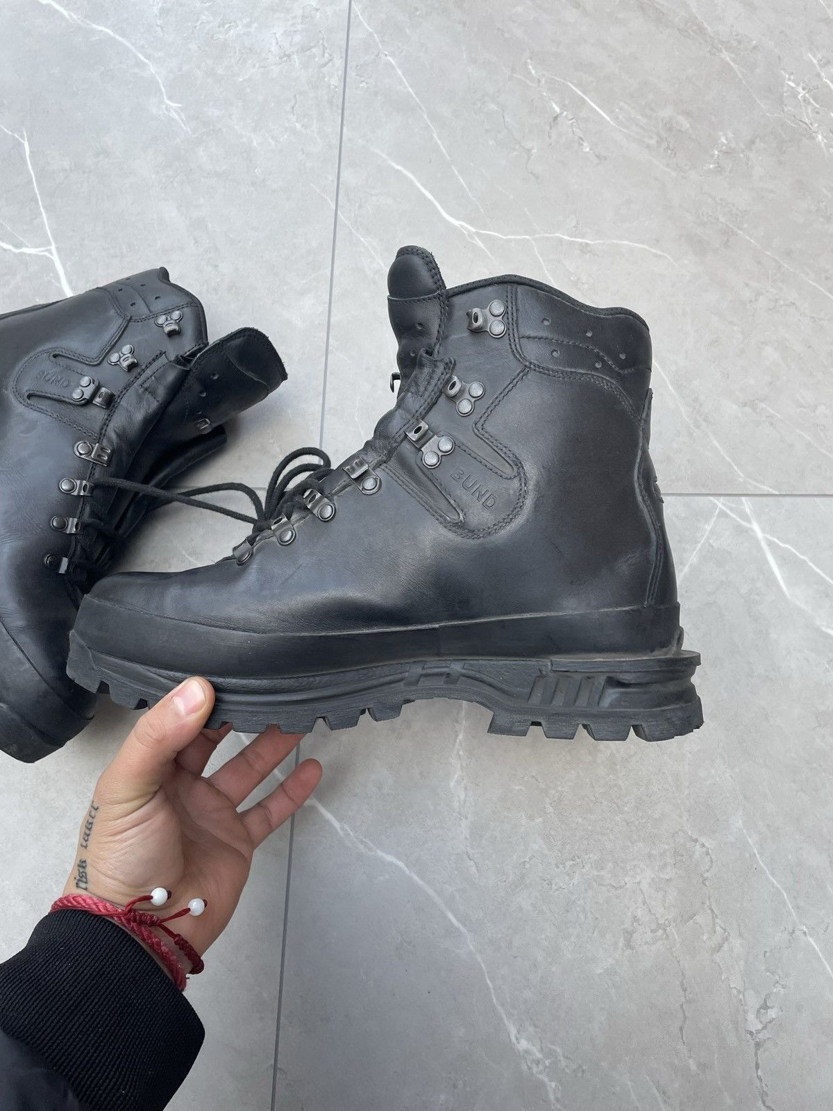 Vintage 1970s Vintage Military Black Leather Combat Boots Size US 9 / EU 42 - 4 Thumbnail
