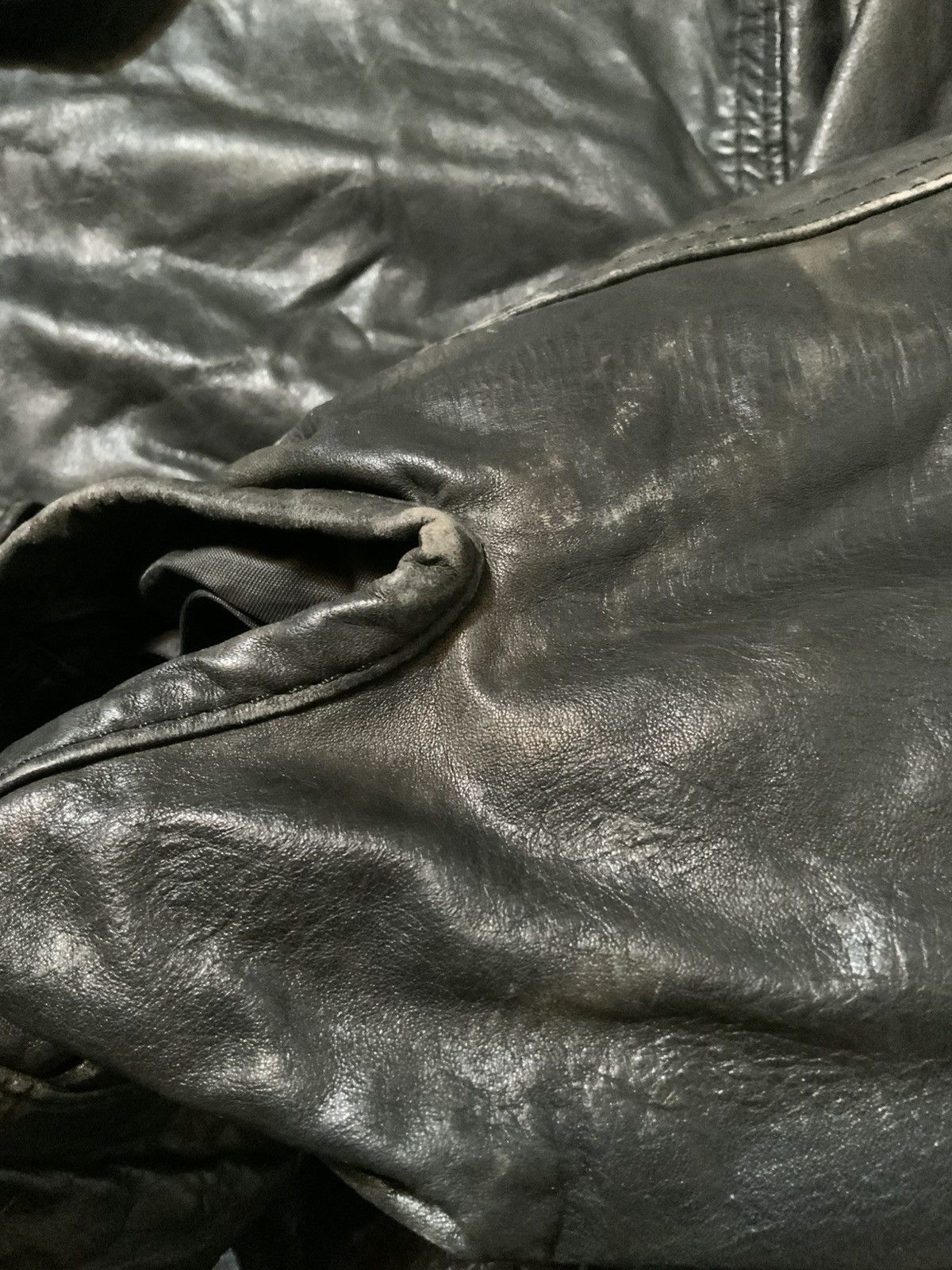 Vintage Vintage Motorcycle Bike Lamb Goat Skin Zip Bomber Jacket Size US L / EU 52-54 / 3 - 9 Thumbnail