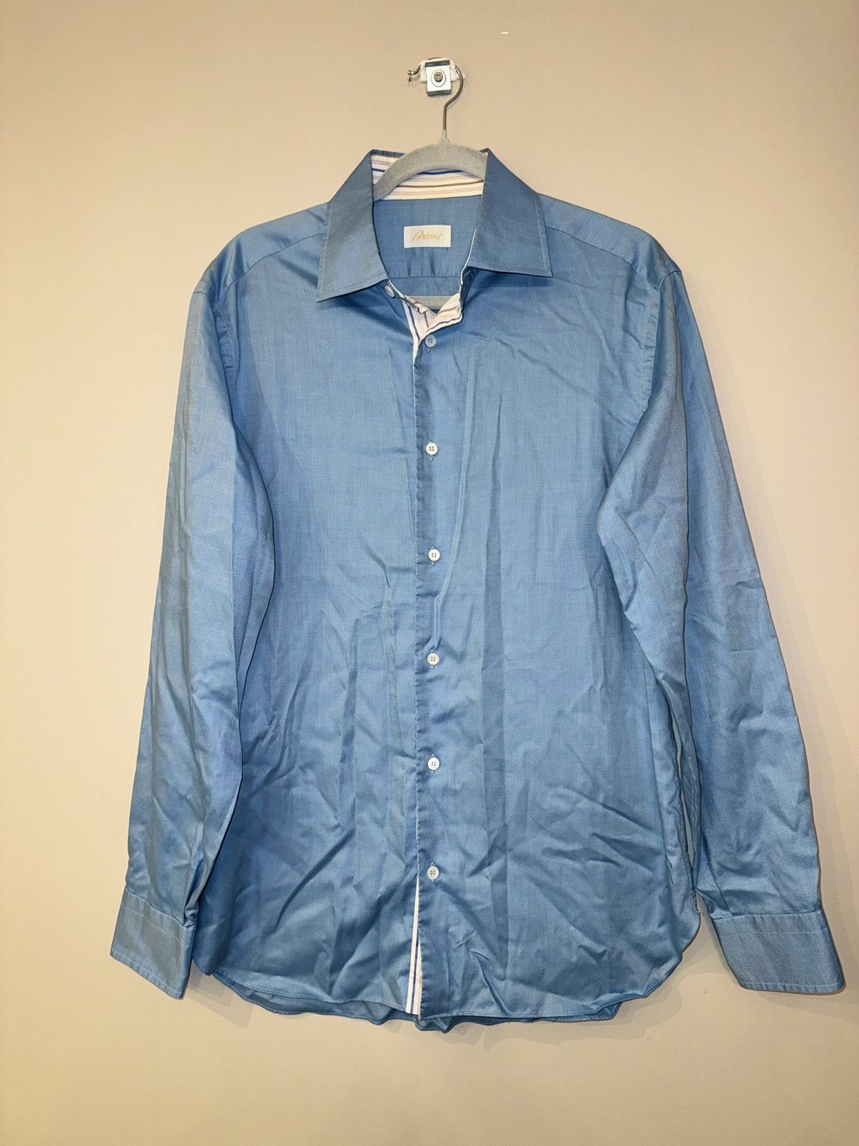 Brioni Brioni shirt button up blue luxury Size US M / EU 48-50 / 2 - 1 Thumbnail