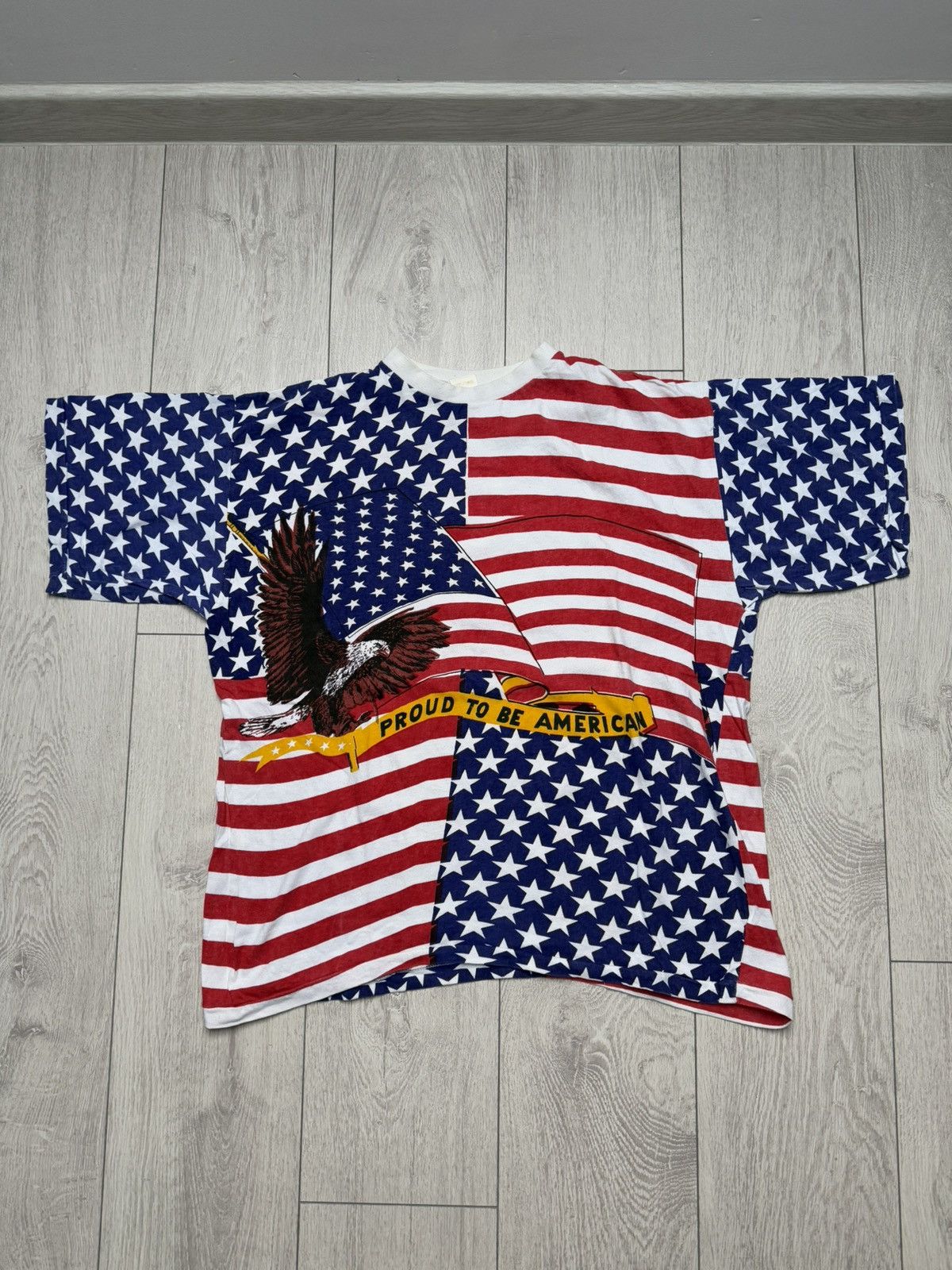 Vintage RARE 80s vintage american Eagle full print tee Size US L / EU 52-54 / 3 - 2 Thumbnail