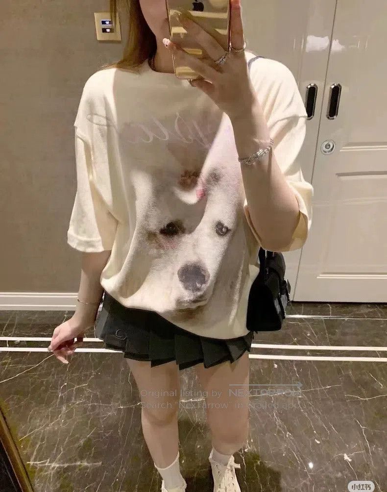 Acne Studios Acne Studios Dog print short-sleeve T-shirt, beige Size S / US 4 / IT 40 - 7 Thumbnail
