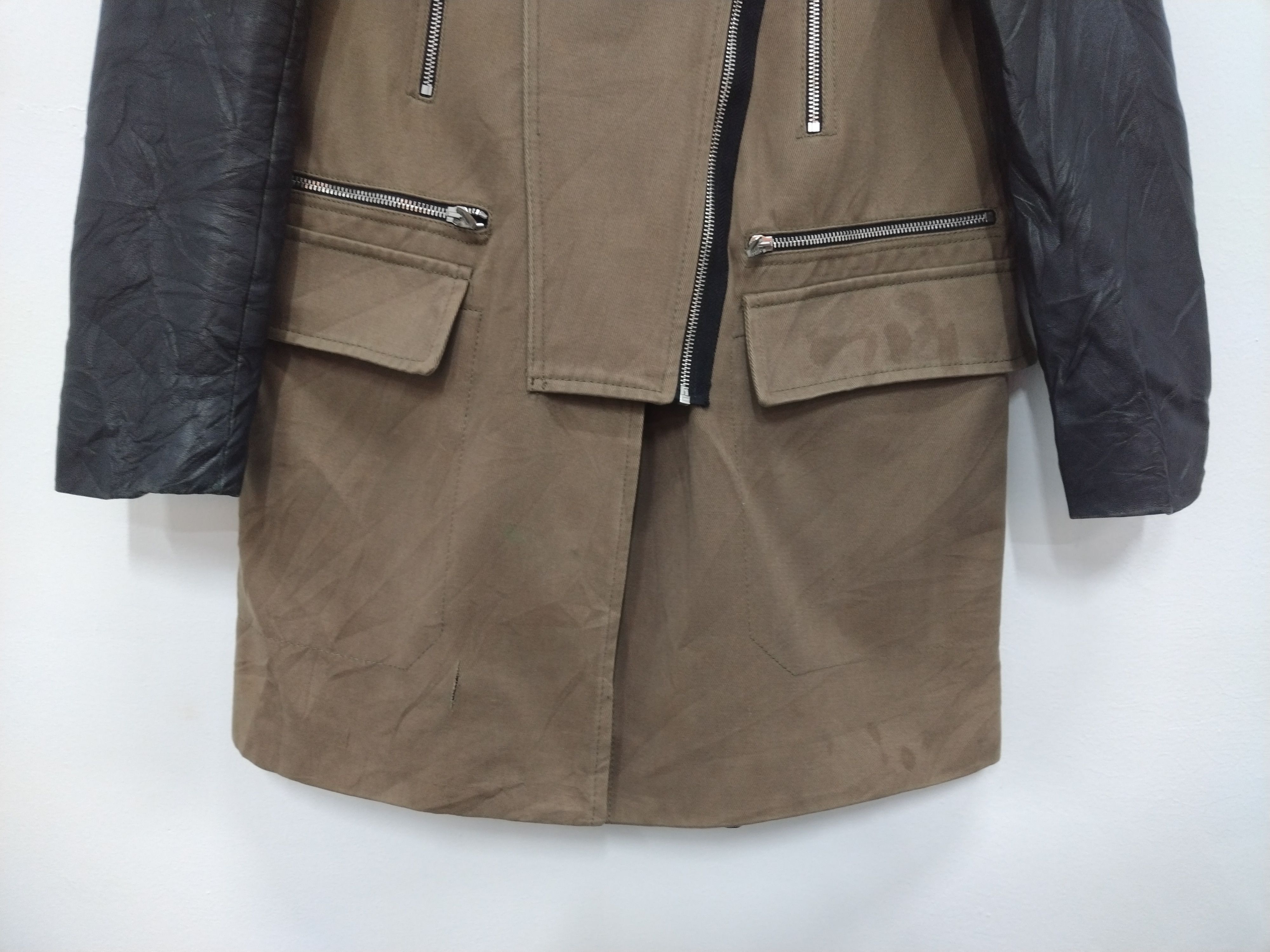 Genuine Leather × Zara Denim + Leather long Jacket Zara Size US S / EU 44-46 / 1 - 8 Thumbnail