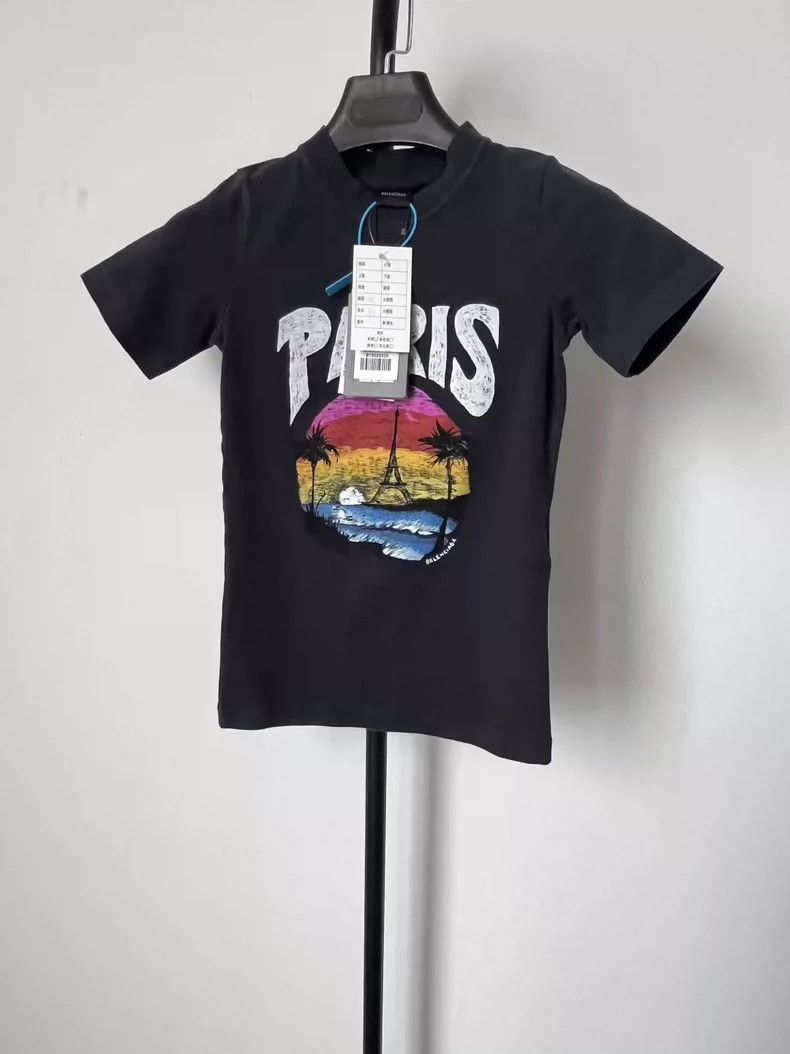 Balenciaga Letter Print Crew Neck Short Sleeve Regular T-S