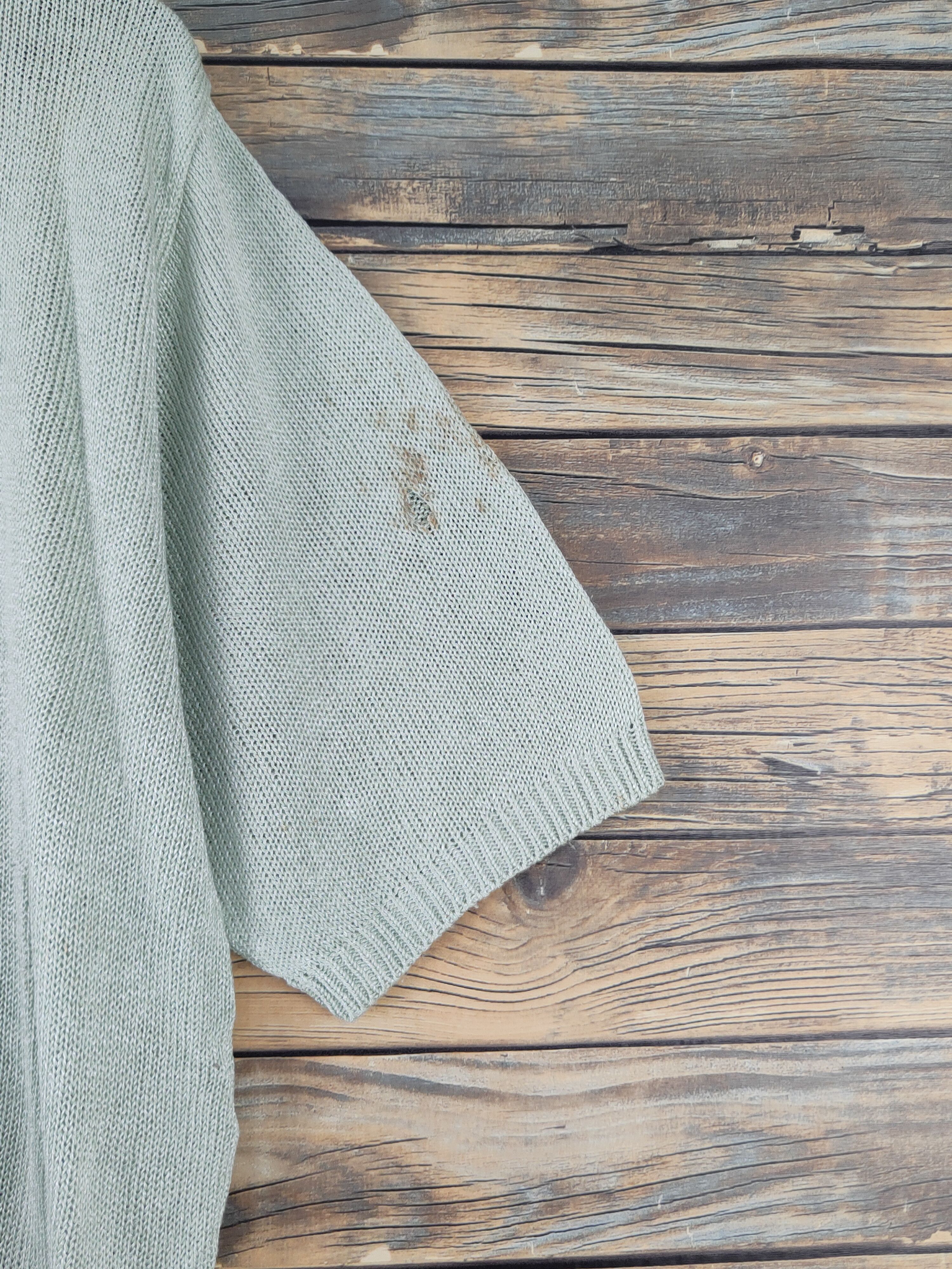 Homespun Knitwear Viridian Green Knitwear Short Sleeve knitwear #W1815 Size M / US 6-8 / IT 42-44 - 7 Thumbnail