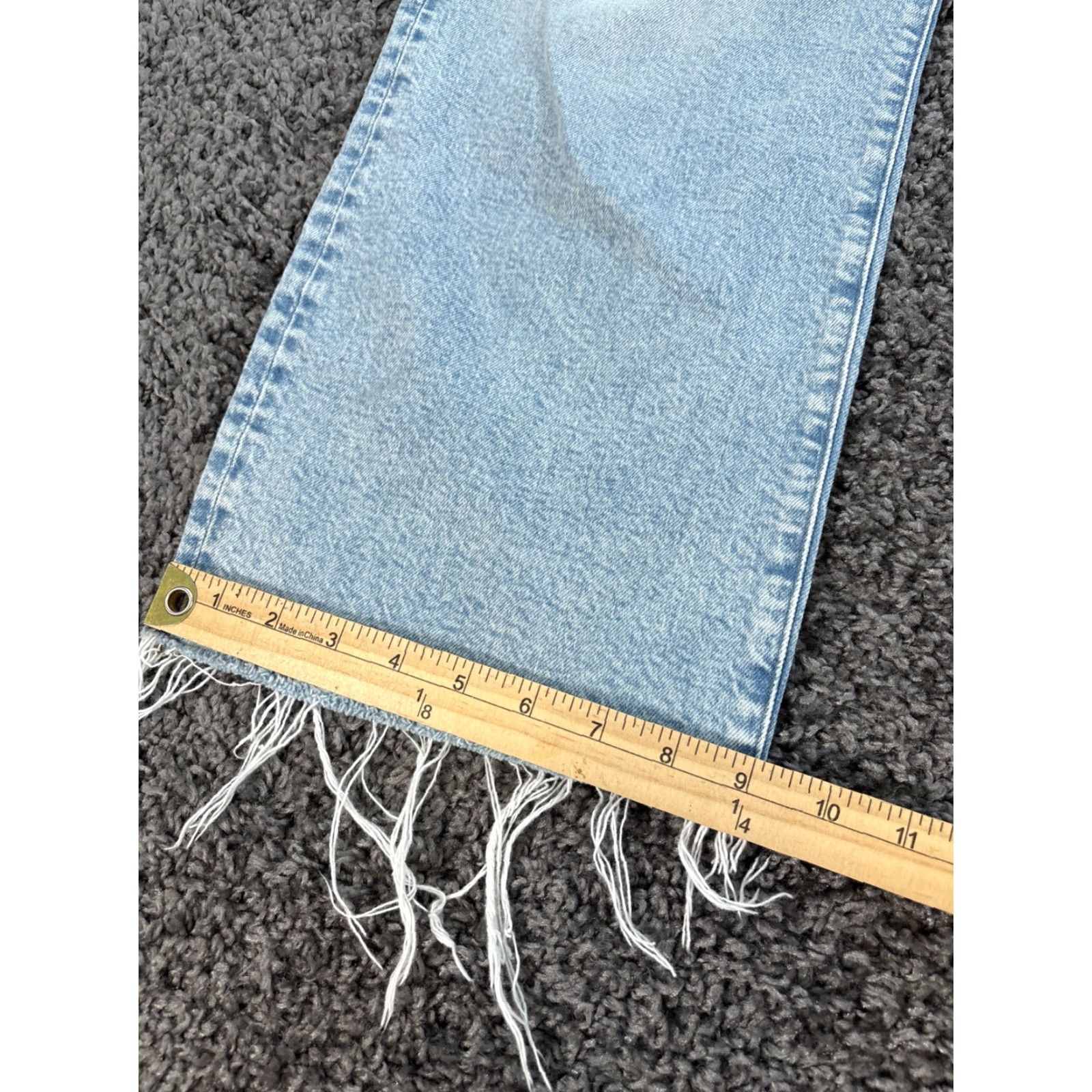 J.Crew J.CREW Jeans Slim Wide-Leg Women's 27x26 High Rise Frayed Hem Denim 99% Cotton Stretch Blue City Size 27" / US 4 / IT 40 - 3 Thumbnail
