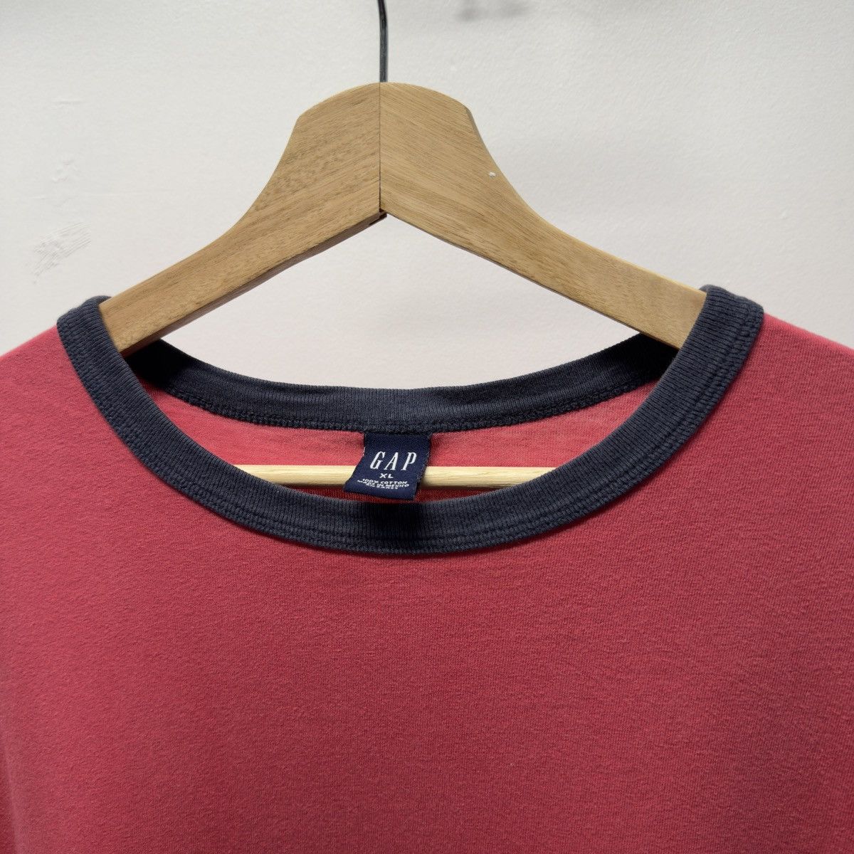 Vintage Gap Faded Red Blue Ringer Shirt ERD Grunge RRL Chrome Size US XL / EU 56 / 4 - 3 Thumbnail