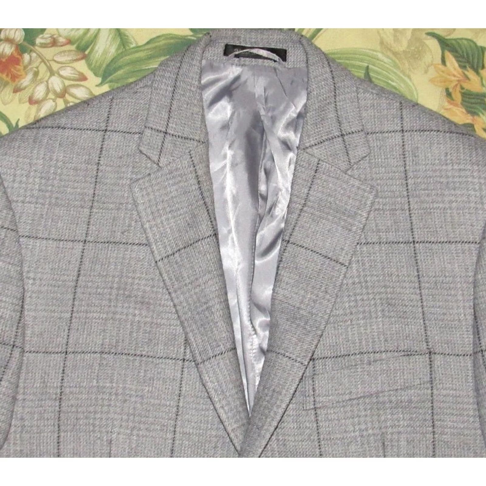 Ralph Lauren Polo RALPH LAUREN Wool Blend Grey Black Windowpane Blazer Sport Coat Jacket 40S Mens Blazer Size US L / EU 52-54 / 3 - 2 Thumbnail