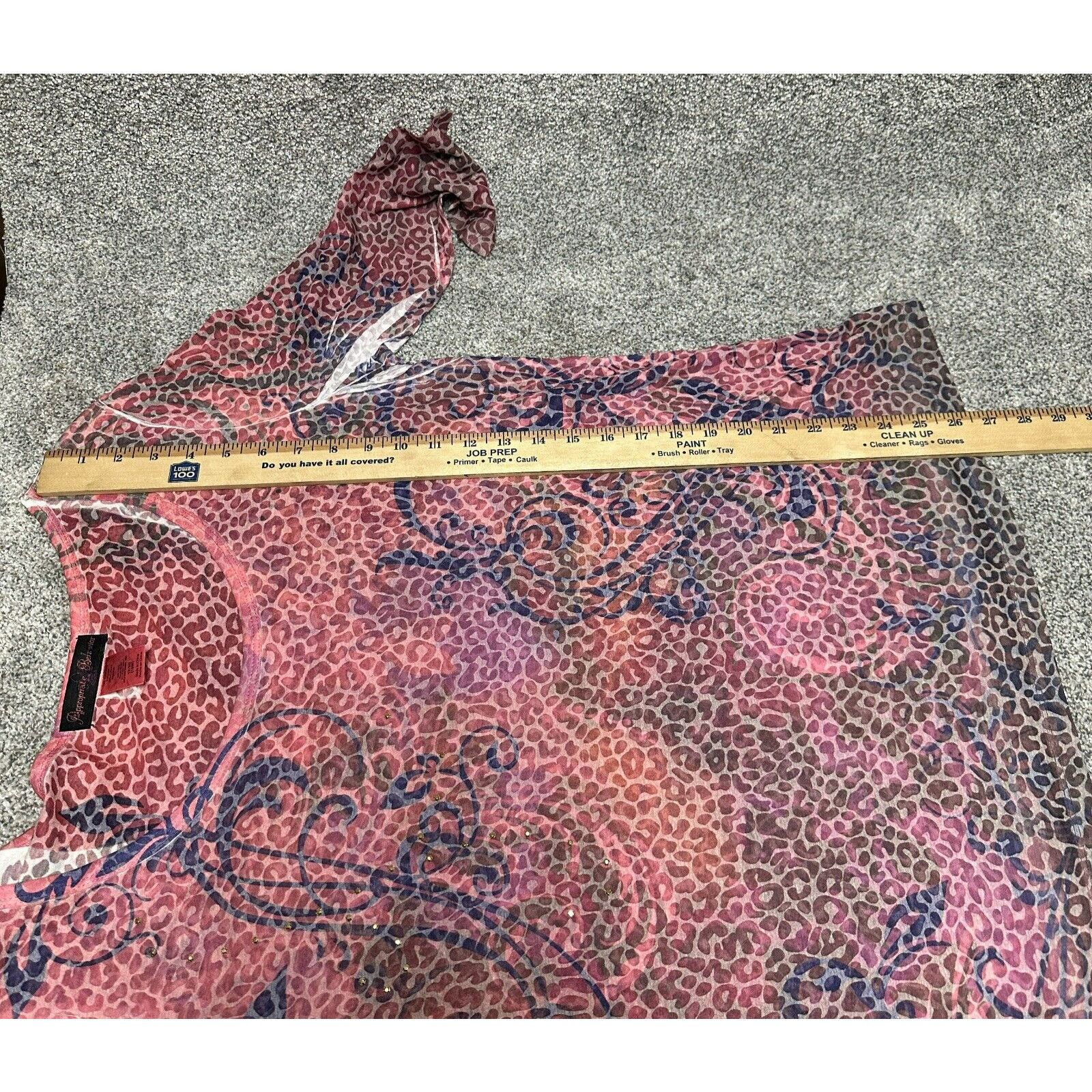Other Y2K Leopard Print Top 16W Plus Rhinestones Whimsigoth Fairy Size XXL / US 16-18 / IT 52-54 - 3 Thumbnail