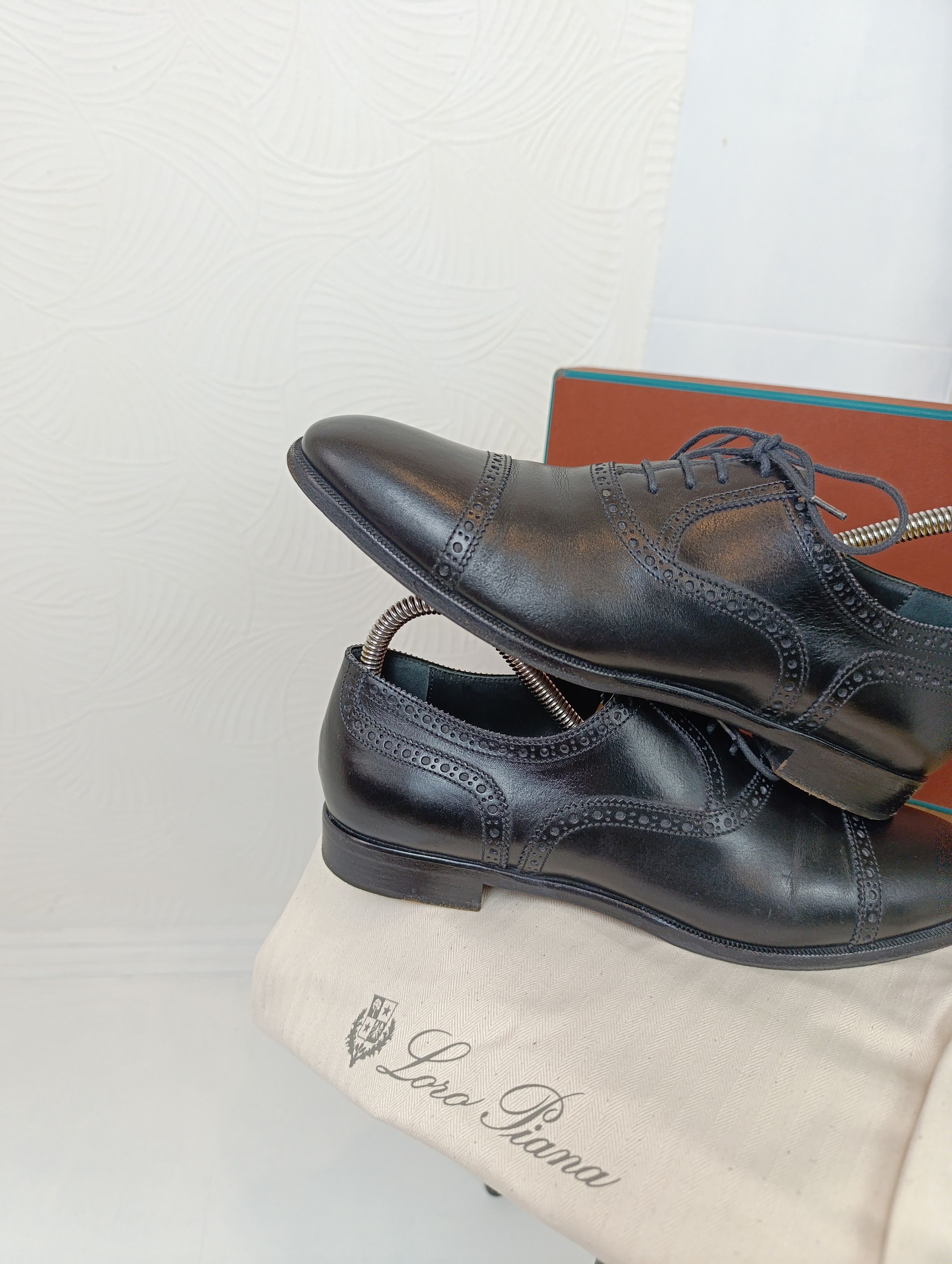Loro Piana LORO PIANA WOMENS LEATHER OXFORD SHOES BLACK WALK Size US 8.5 / IT 38.5 - 4 Thumbnail
