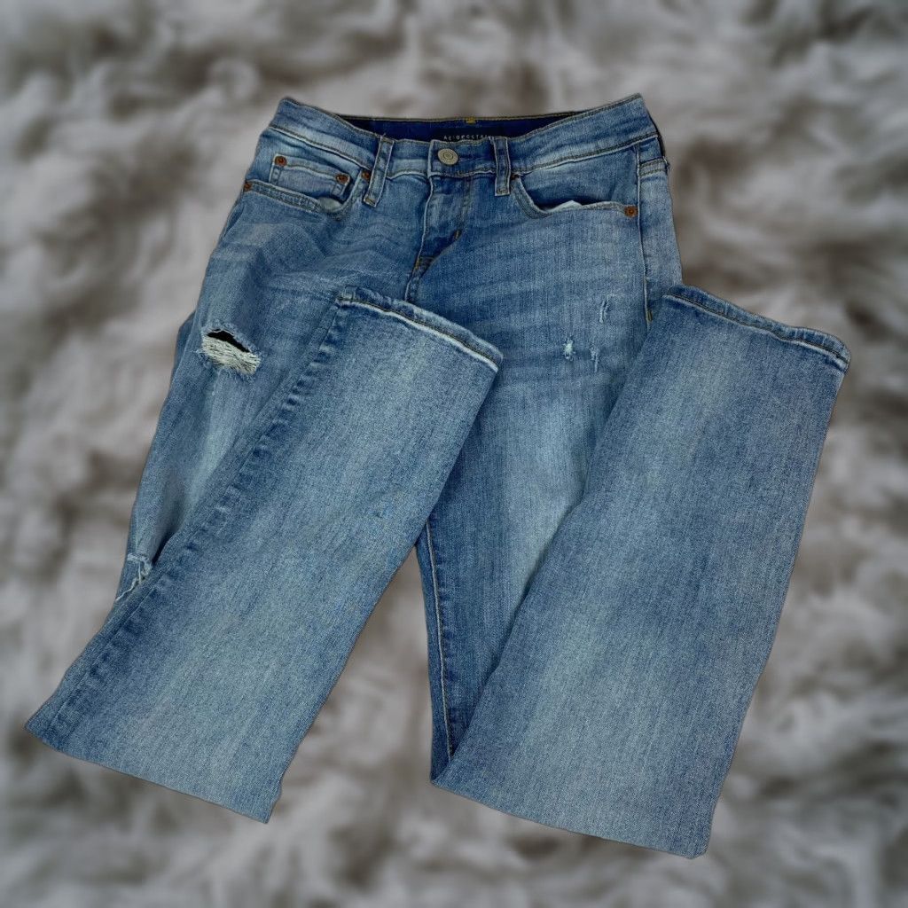 Vintage Aéropostale Womens Skinny Jeans Size 6 Blue Low Rise Distressed Stretch Jeans Size 28" / US 6 / IT 42 - 1 Thumbnail