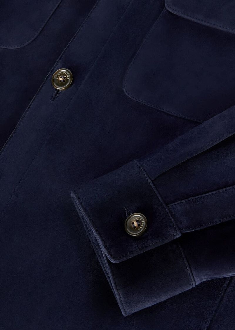 Loro Piana o1w1db10226 FAL6174 Overshirt in Navy Blue Size US XL / EU 56 / 4 - 7 Thumbnail