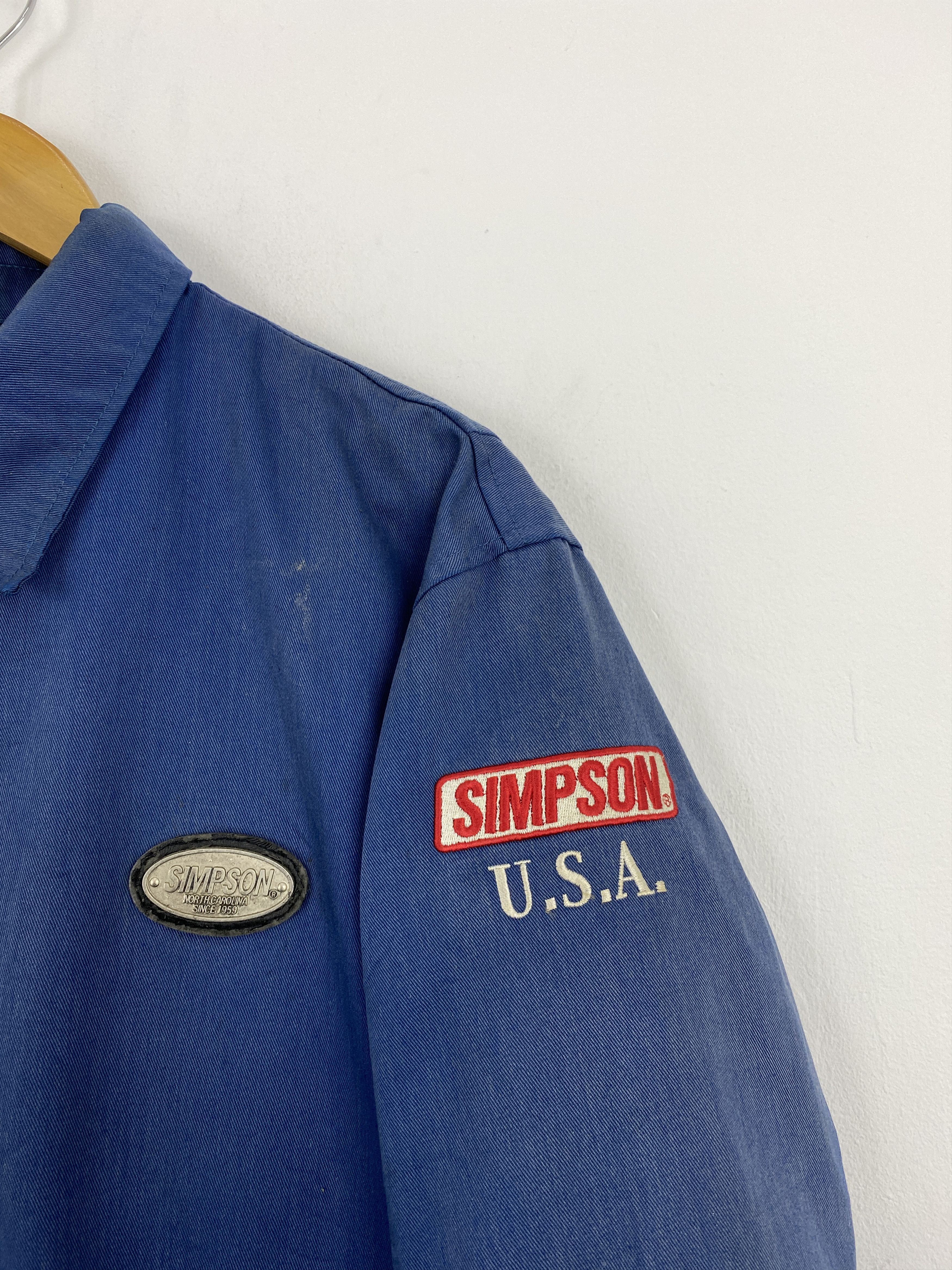 Vintage Vintage Simpson U.S.A Motorcycle Denim Jacket J1751 Size US L / EU 52-54 / 3 - 6 Thumbnail