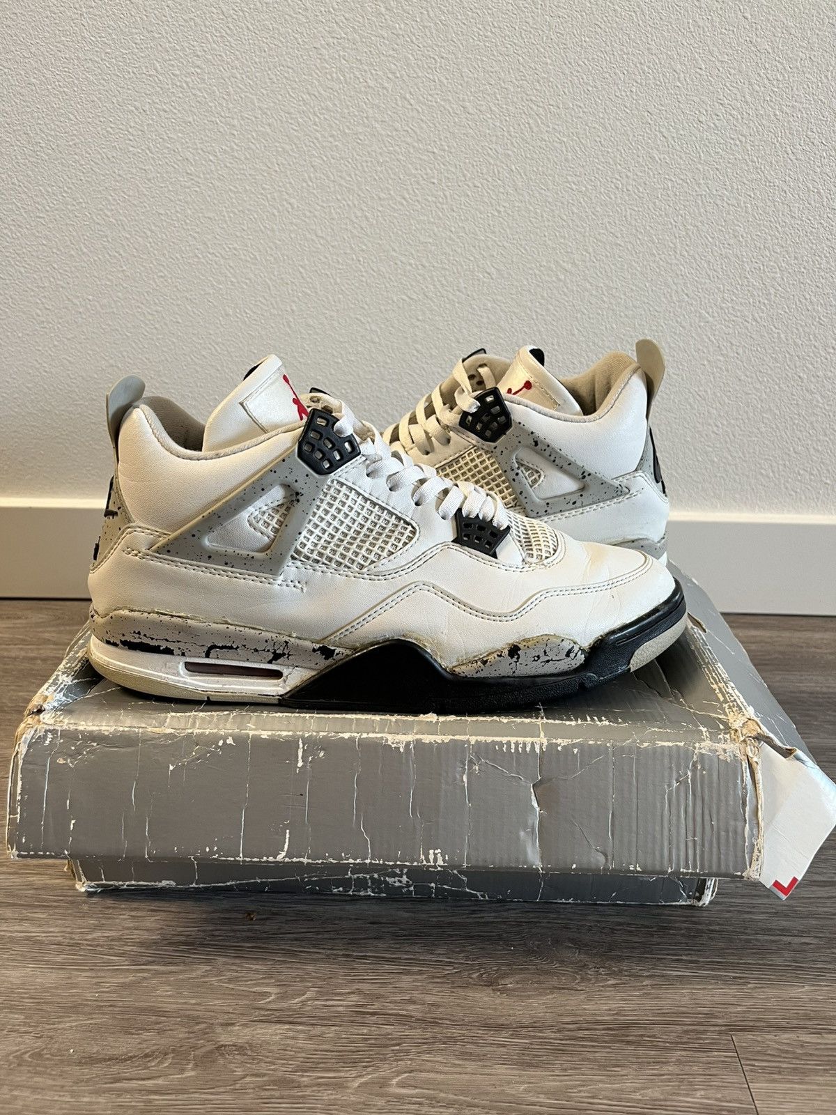 Jordan Brand 1999 Jordan 4 Nike Air White Cement Size US 11.5 / EU 44-45 - 2 Thumbnail