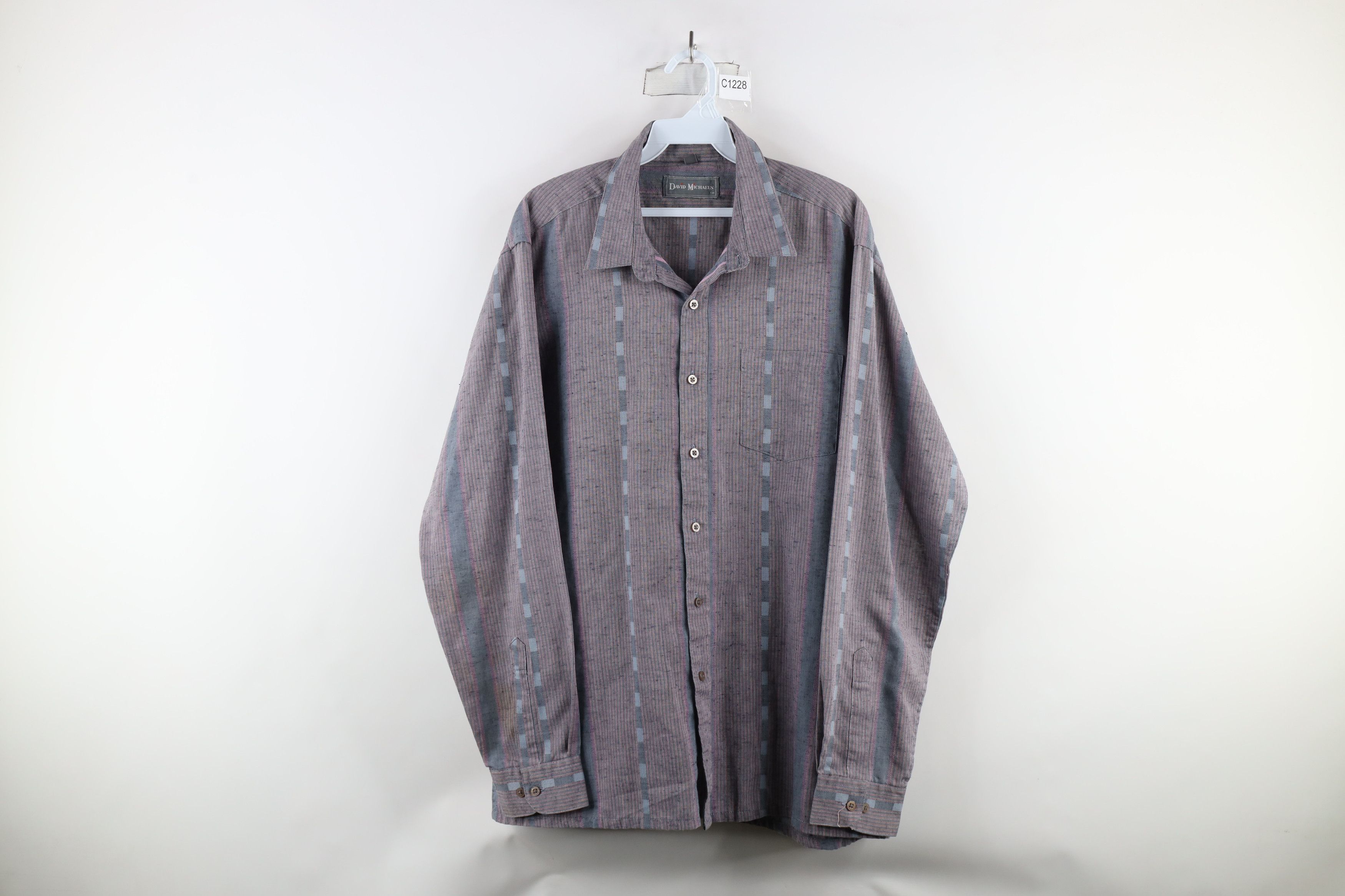 Vintage Vintage 90s Streetwear Block Collared Button Shirt Pink Size US XL / EU 56 / 4 - 1 Thumbnail