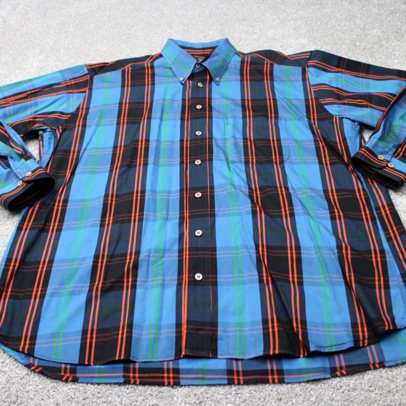 Vintage Gitman Bros Shirt Mens XL Blue/Orange/Black 100% Cotton Long Sleeve Button-Down Model: Sportsman Vintage: No Size US XL / EU 56 / 4 - 3 Thumbnail