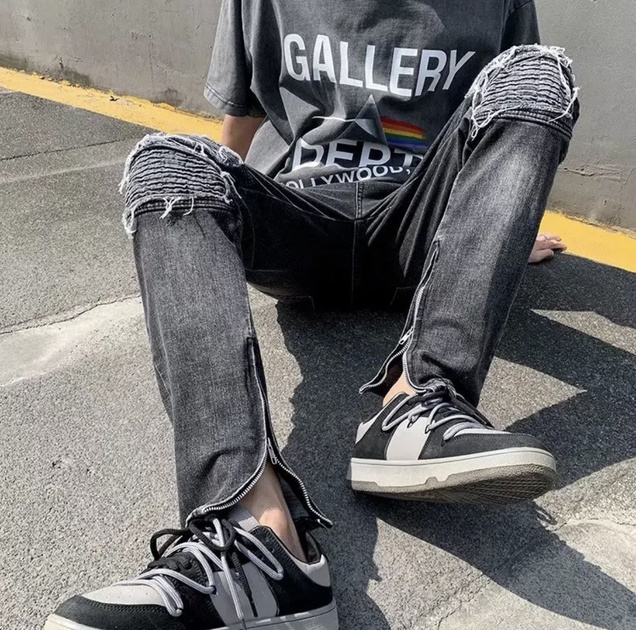 Japanese Brand Y2K Fashion Stretch Slim Ripped Jeans Size US 32 / EU 48 - 5 Thumbnail