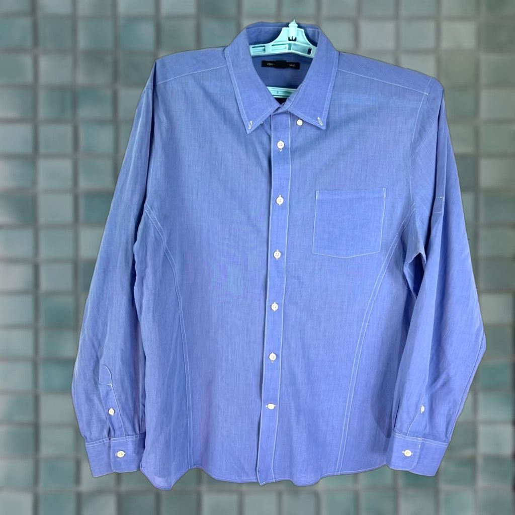 John Varvatos John Varvatos Button Down Long Sleeve Shirt Mens Size L Blue Pocket Size US L / EU 52-54 / 3 - 1 Thumbnail