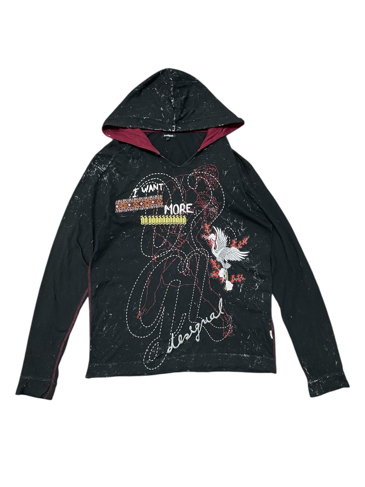 Desigual Desigual Punk Thrashed Hoodie Size US L / EU 52-54 / 3 - 1 Thumbnail