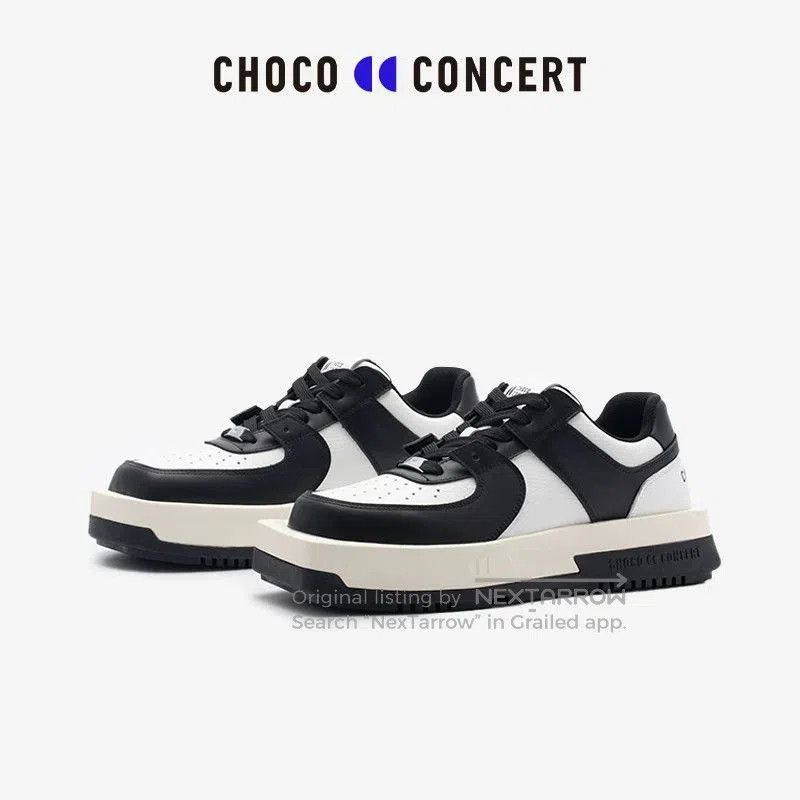 Japanese Brand CHOCO CONCERT Black White Low-Top Sneakers. Size US 8 / IT 38 - 7 Thumbnail