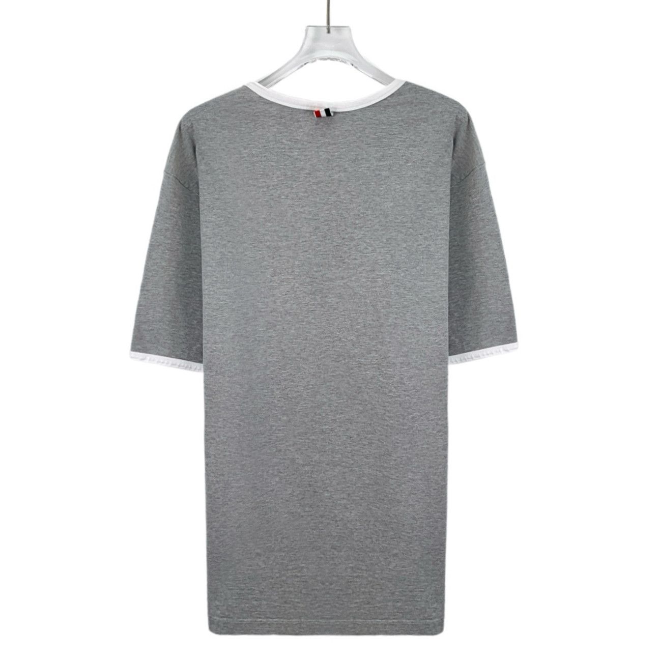 Tom Ford Thom Browne Gray White-Trimmed Crewneck T-Shirt (5) Size US XXL / EU 58 / 5 - 7 Thumbnail