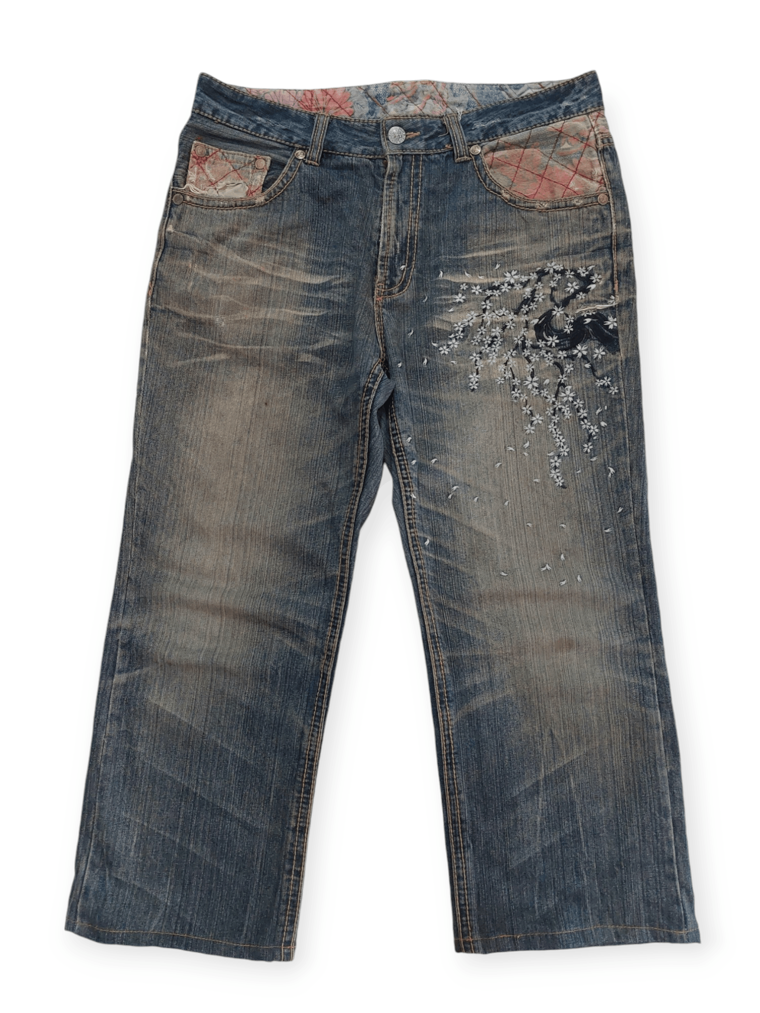 Vintage Nishiki Oriental Embroidered Sakura Jeans