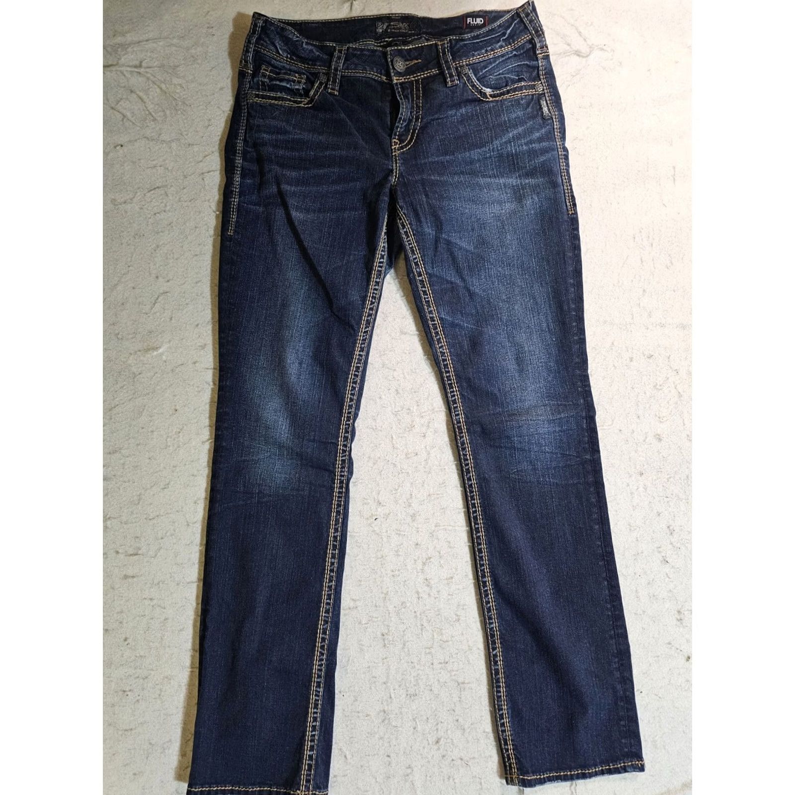 Silver Jeans Co. Silver Jeans Co. Suki Mid Straight Jeans Women 31x32 Blue Denim Stretch 5-Pocket Distressed Cowboy Southwestern Logo Vintage? No Size 24" / US 00 / IT 34 - 7 Thumbnail