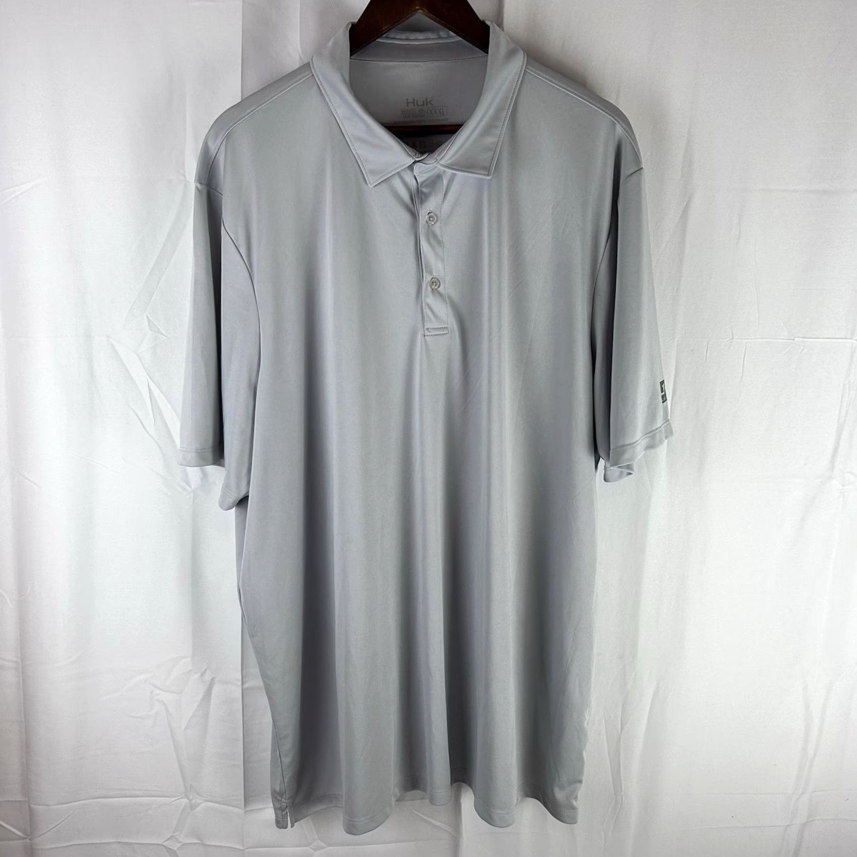 Vintage Huk Performance Fishing Polo Shirt Men's 3XL Gray Performance Stretch Shirt Size US XXL / EU 58 / 5 - 2 Thumbnail