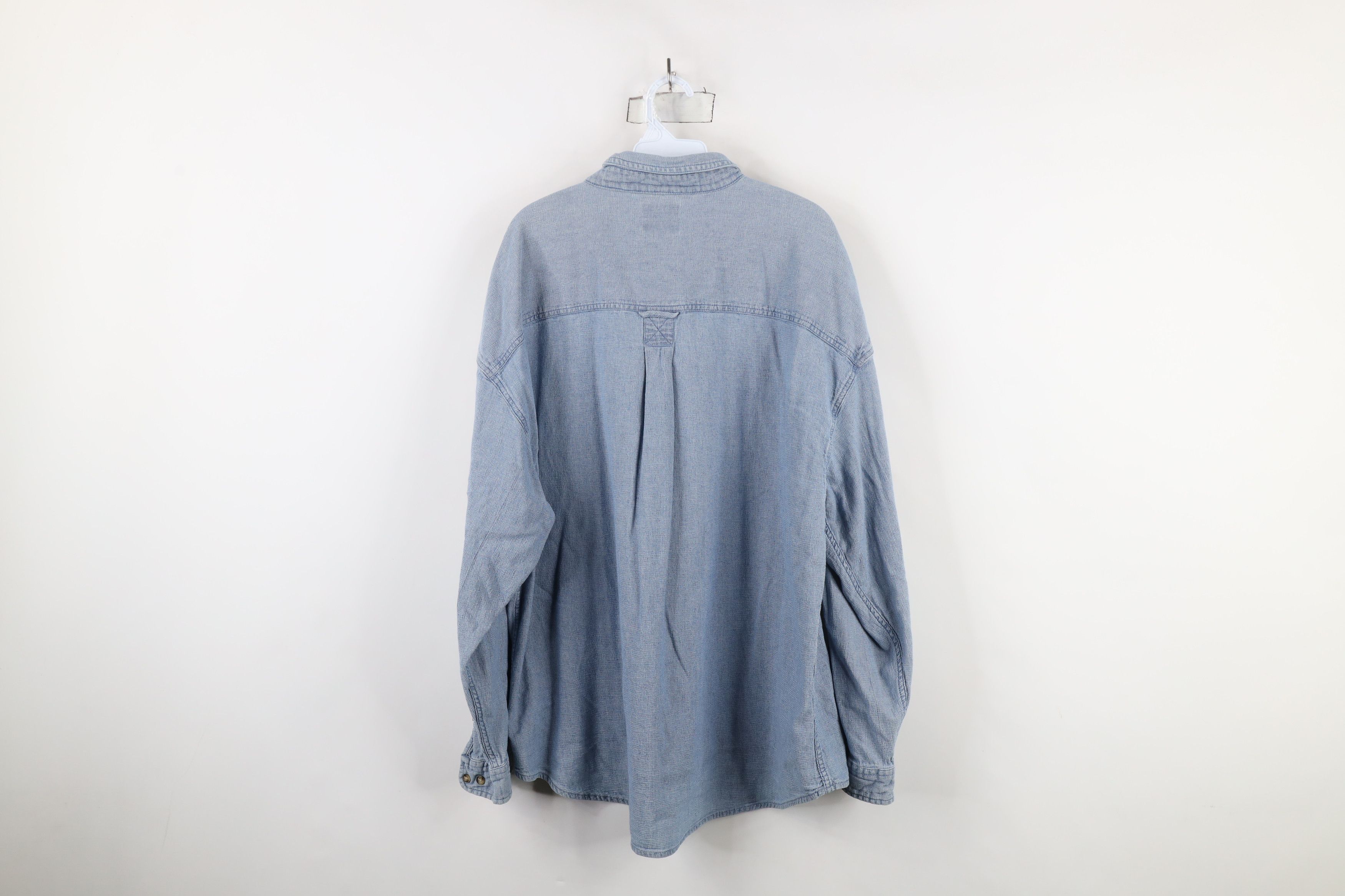 Vintage Vintage 90s M University of Michigan Button Down Shirt Blue Size US XXL / EU 58 / 5 - 10 Thumbnail