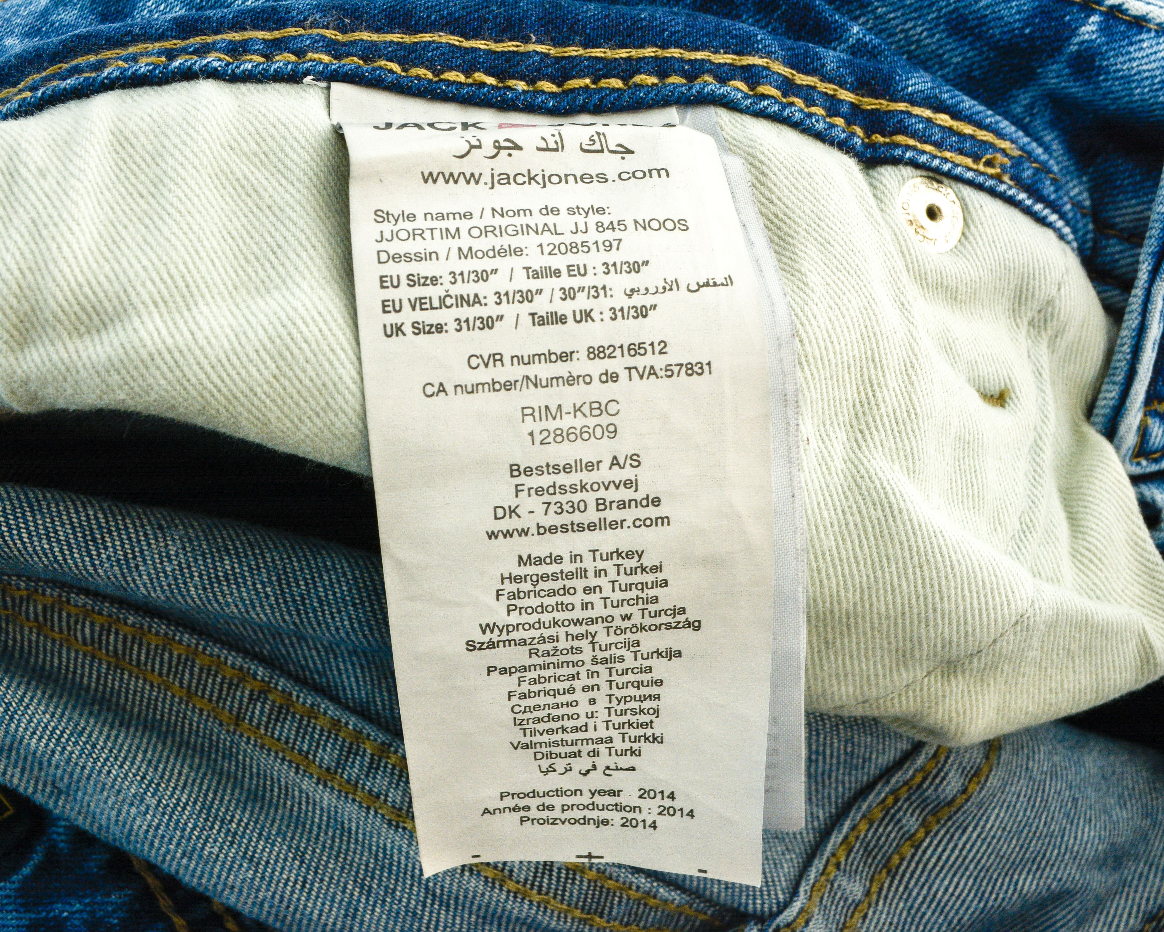 Jack & Jones Tim Men W31 L30 Slim Fit Straight Jeans Denim Pants Trousers Size US 31 - 4 Thumbnail