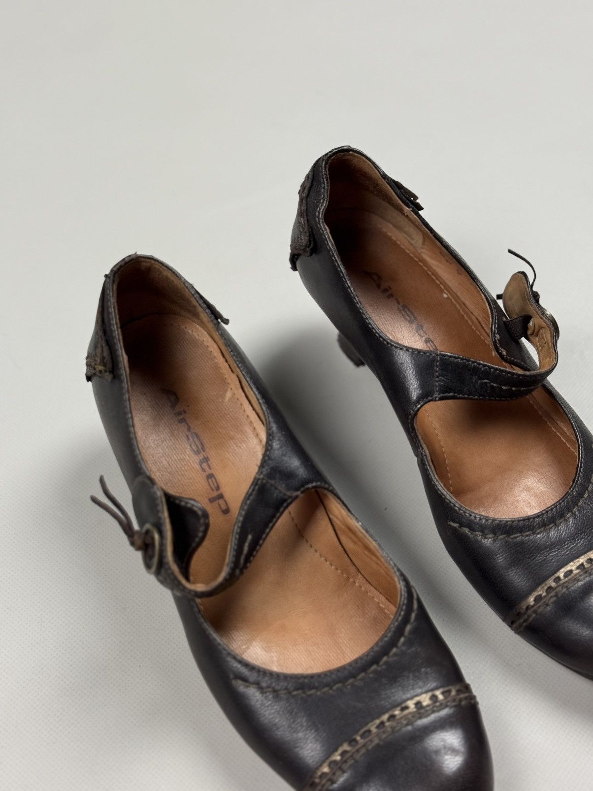 A.S.98 × Vintage Airstep Vintage Avant-Garde Ladies Leather Heeled Shoes Size US 8 / IT 38 - 4 Thumbnail