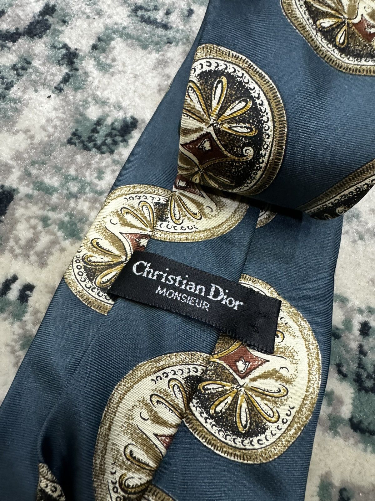 Christian Dior Monsieur CHRISTIAN DIOR PRINT SILK NECK TIE Size ONE SIZE - 4 Thumbnail