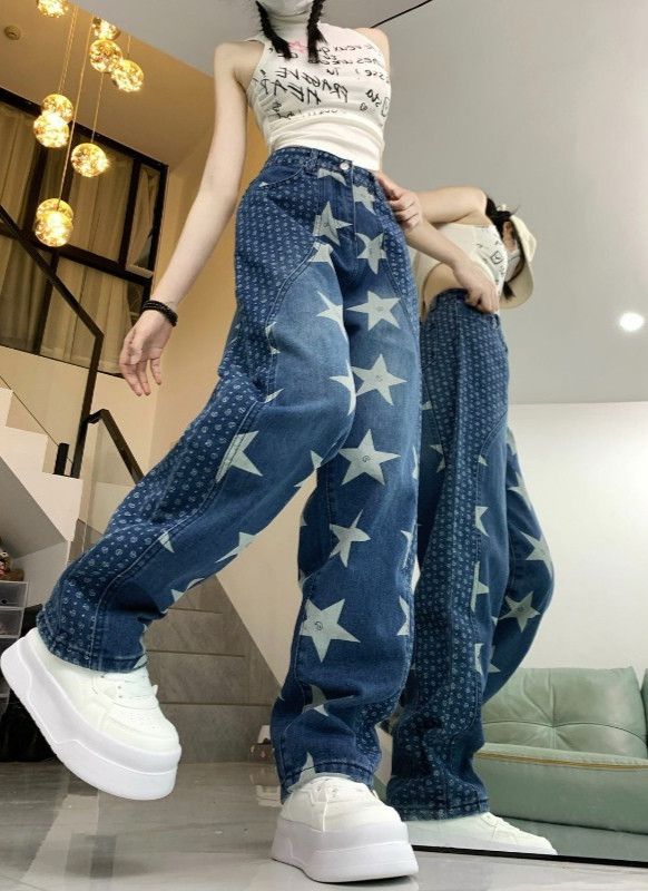 Japanese Brand × Jean Washed Patchwork Star Printed Design Jeans Size US 30 / EU 46 - 4 Thumbnail