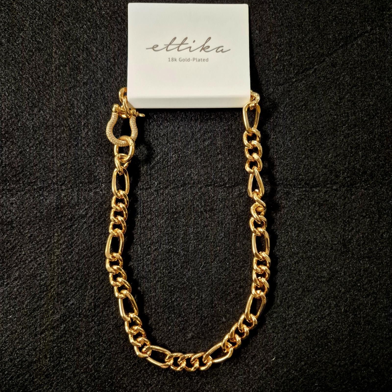 Other Ettika 18K gold-plated Cuffed Love Chain Link Necklace Size ONE SIZE - 3 Thumbnail
