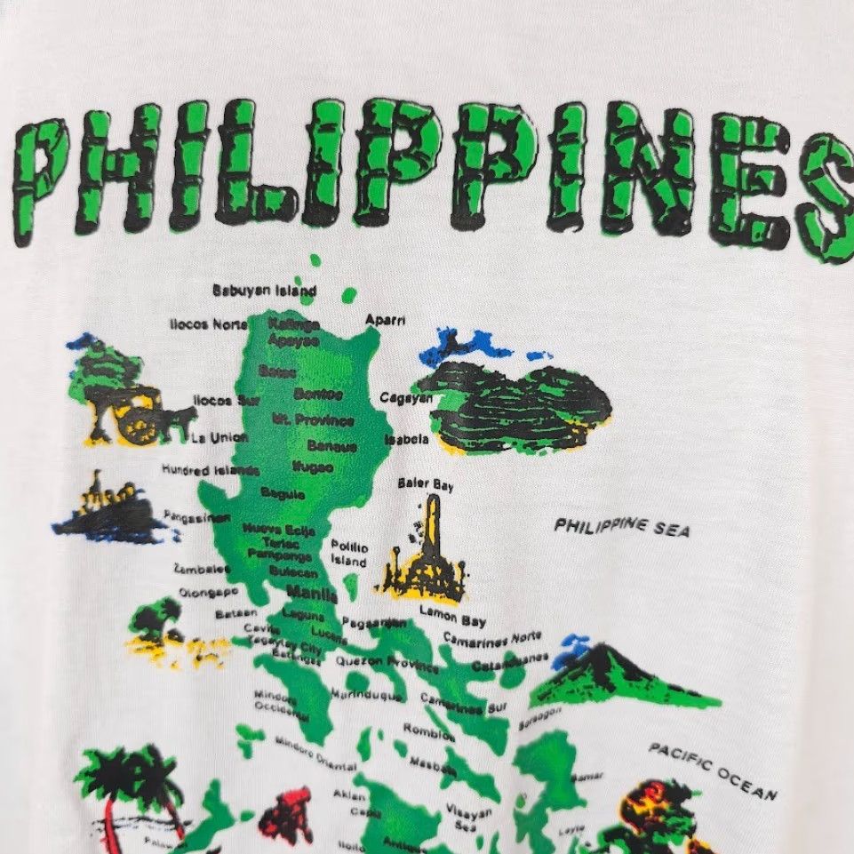 Vintage Philippines Map T Shirt Mens Size Large White Travel Destination Tee Size US L / EU 52-54 / 3 - 3 Thumbnail