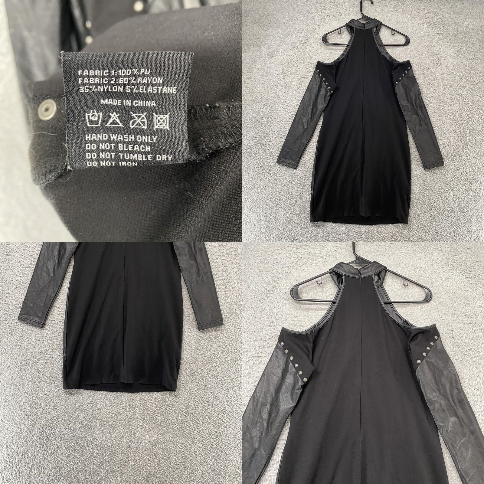 Killstar Killstar Dress Womens XL Black Faux Leather Studded Halter Choker Mini Gothic Size XL / US 12-14 / IT 48-50 - 8 Thumbnail