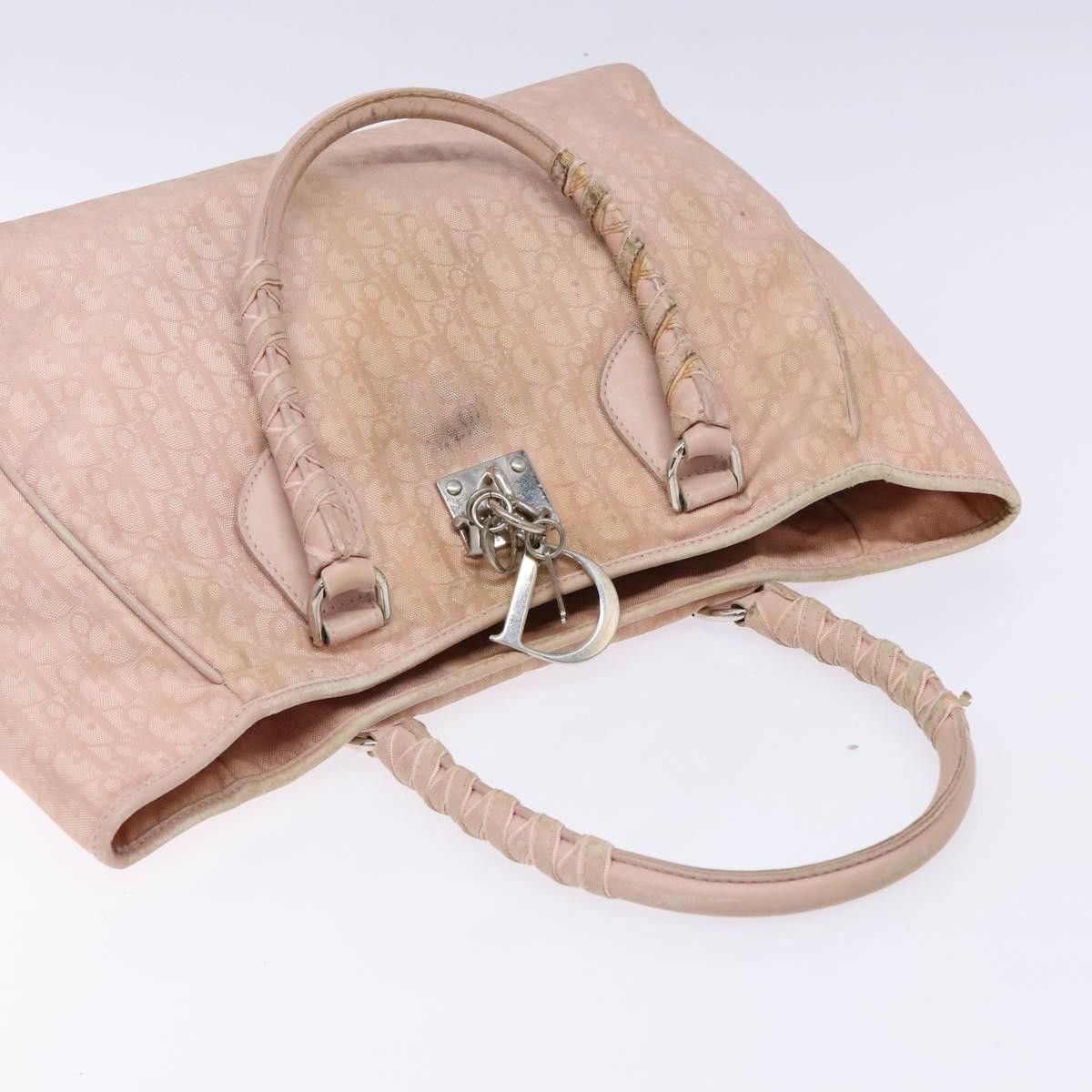 Dior DIOR Trotter Canvas Tote Bag Pink Silver Size ONE SIZE - 6 Thumbnail
