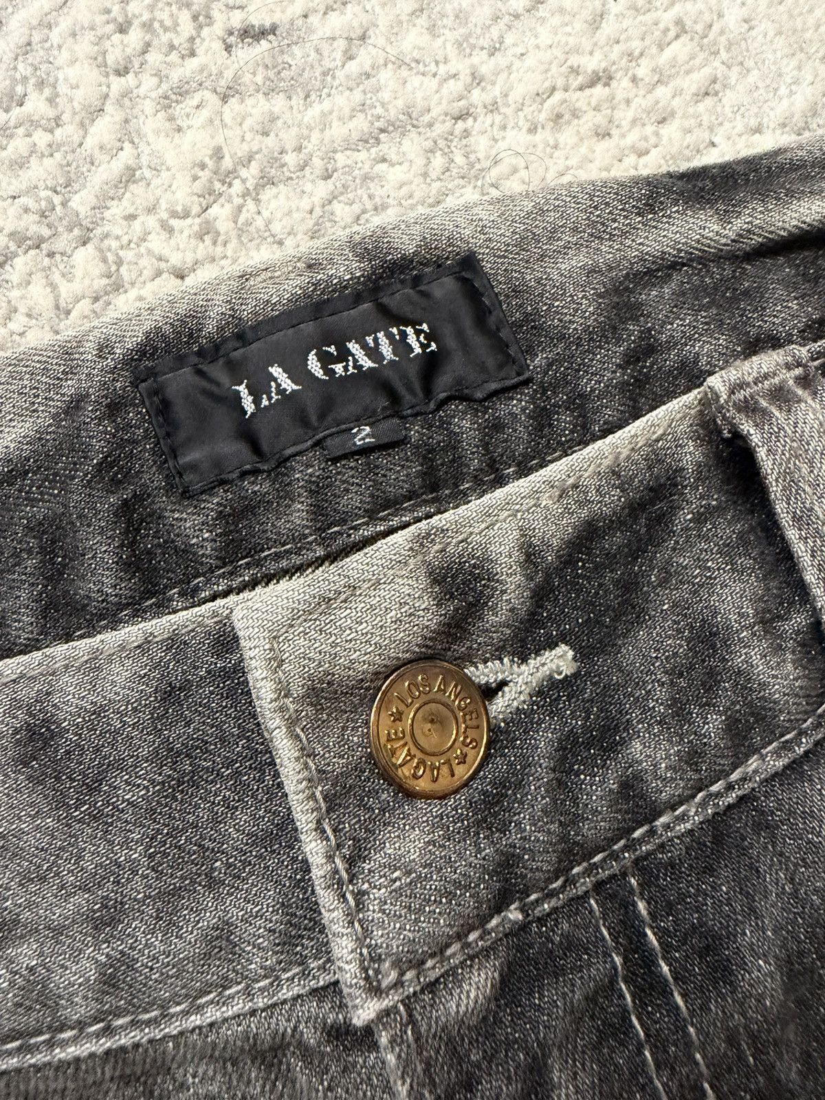 Japanese Brand La Gate - Bleach Washed Grey Denim Bootcut Jeans Size US 32 / EU 48 - 2 Thumbnail