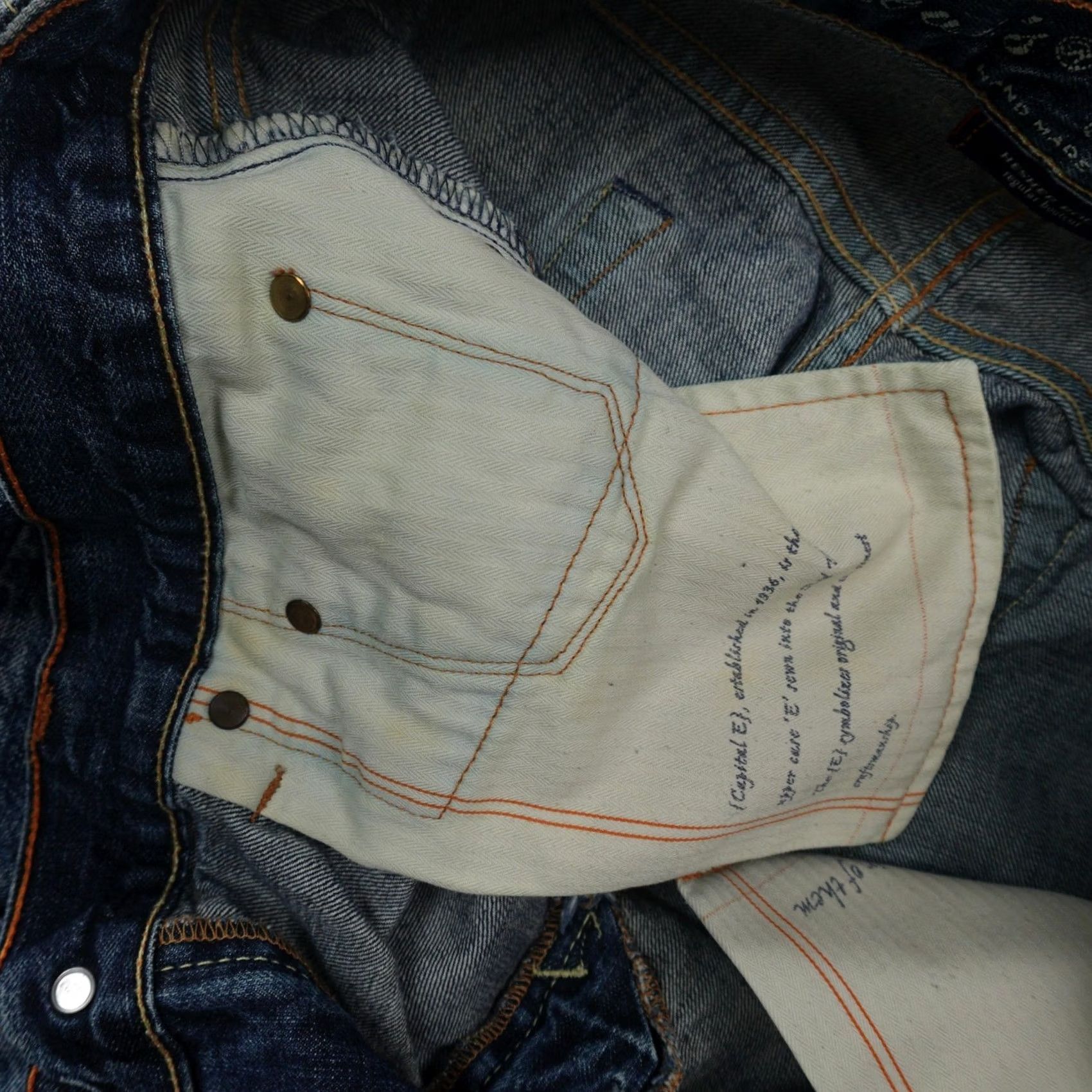 Levi's LEVI'S Jeans Mens 35 (35X29) Hesher Bootcut Blue Denim 5-Pocket USA Vintage Capita l E MADE IN USA Streetwear Activewear Size US 35 - 5 Thumbnail