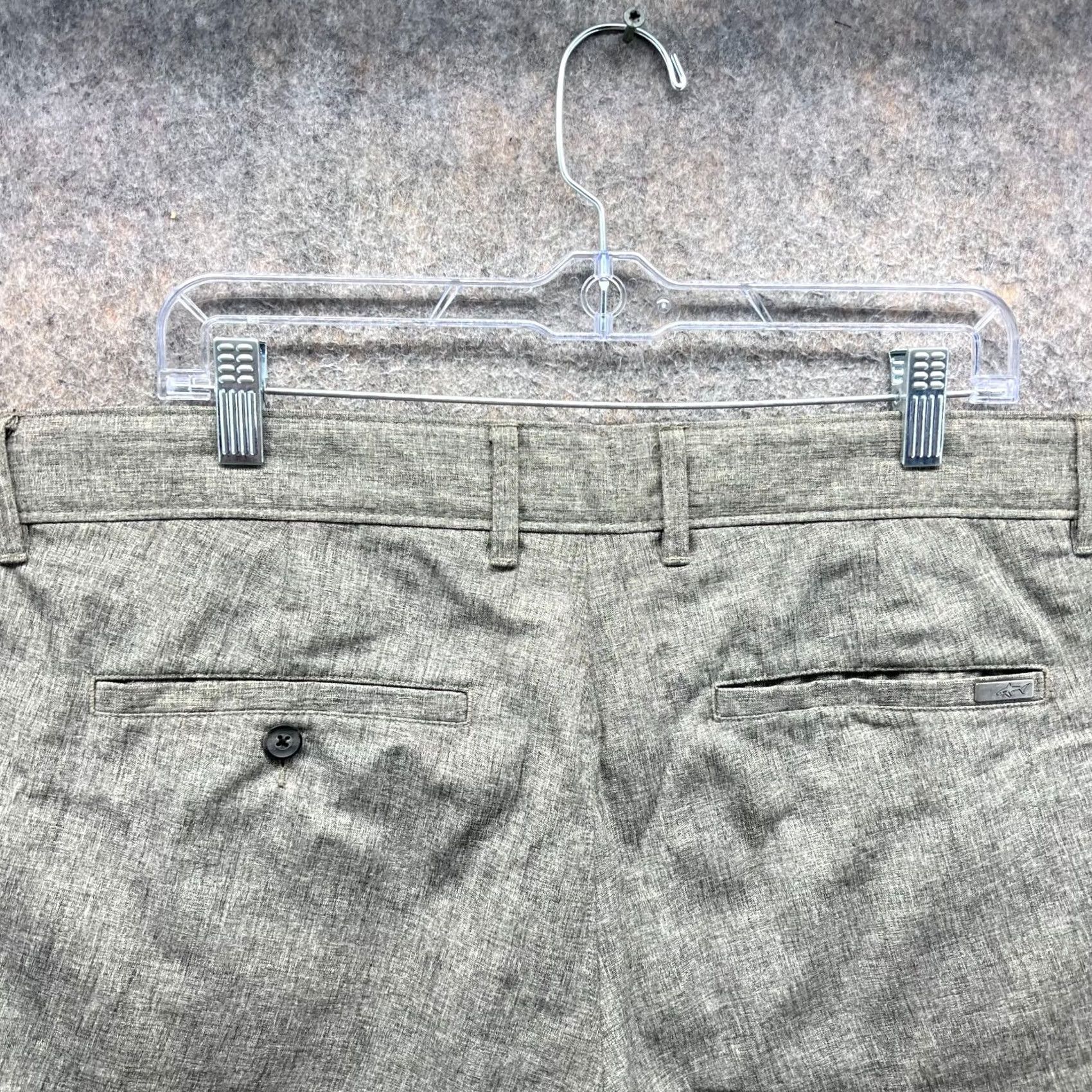 Vintage Greg Norman Shorts Mens 36 Heather Gray Chino Flat Front Polyester 36in Waist Casual Travel Regular Button Pocket Sl Size US 36 / EU 52 - 5 Thumbnail
