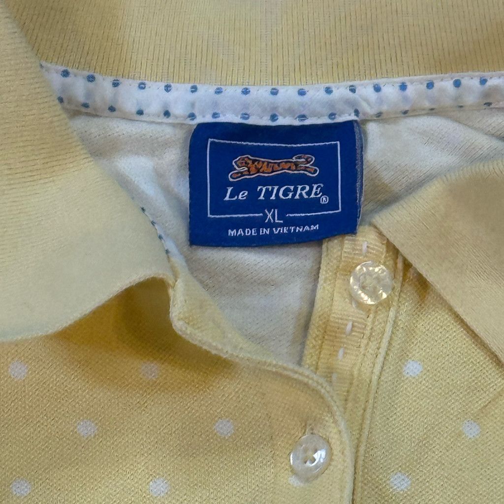 Le Laboureur Le Tigre Women’s XL Yellow Polka Dot Polo Shirt Size XXL / US 16-18 / IT 52-54 - 6 Thumbnail