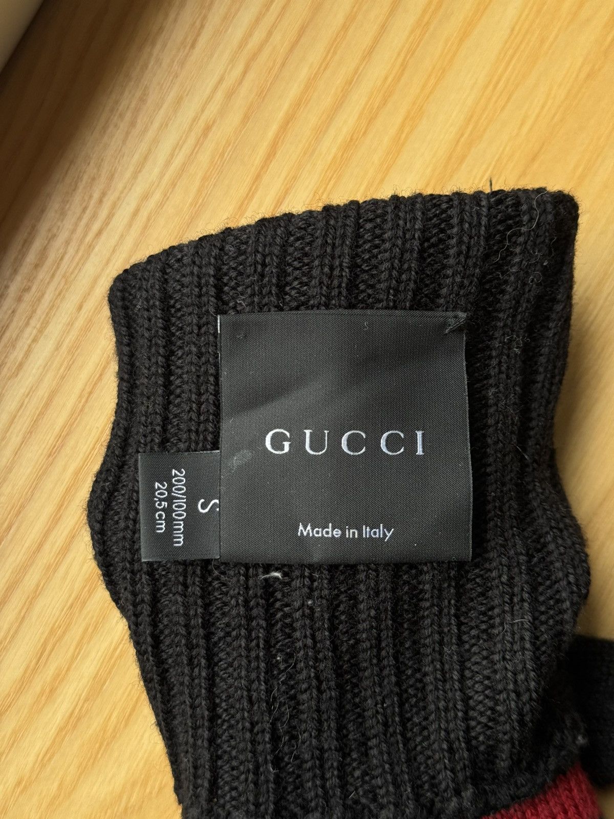Designer × Gucci Gucci Wool Black Stripes Gloves Size ONE SIZE - 4 Thumbnail